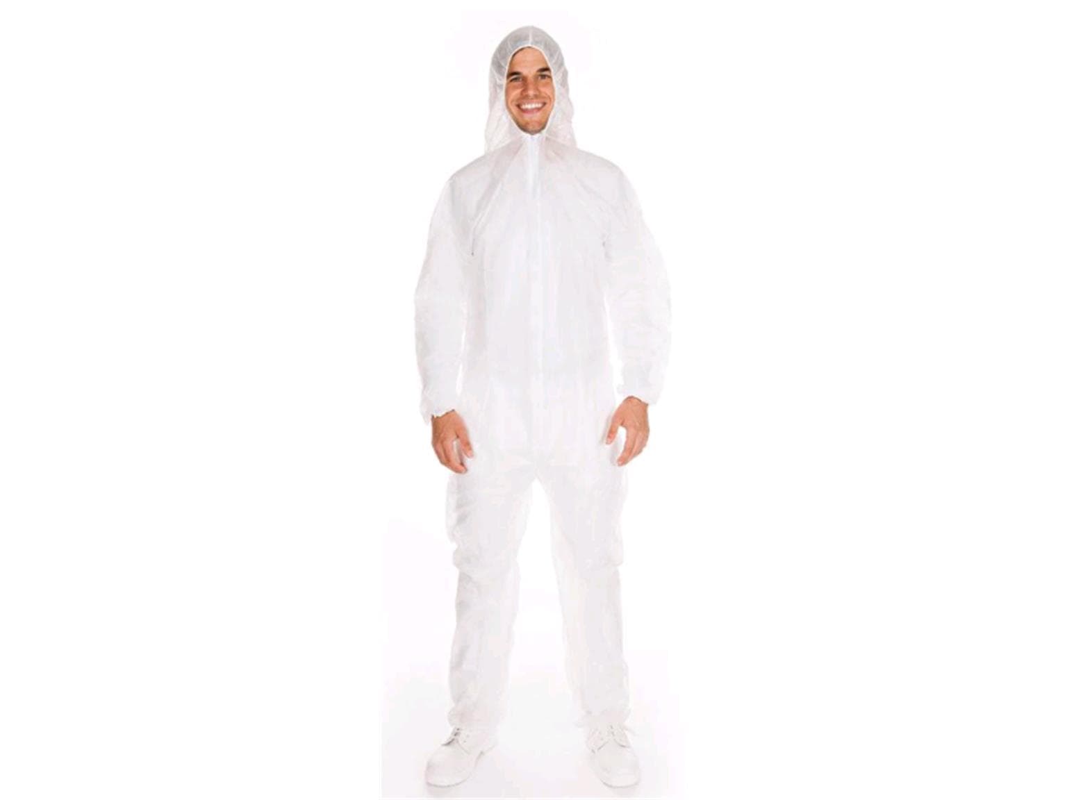 Overall mit Kapuze, aus PP-Vlies, Grösse XL, Taillen + Armgummi
