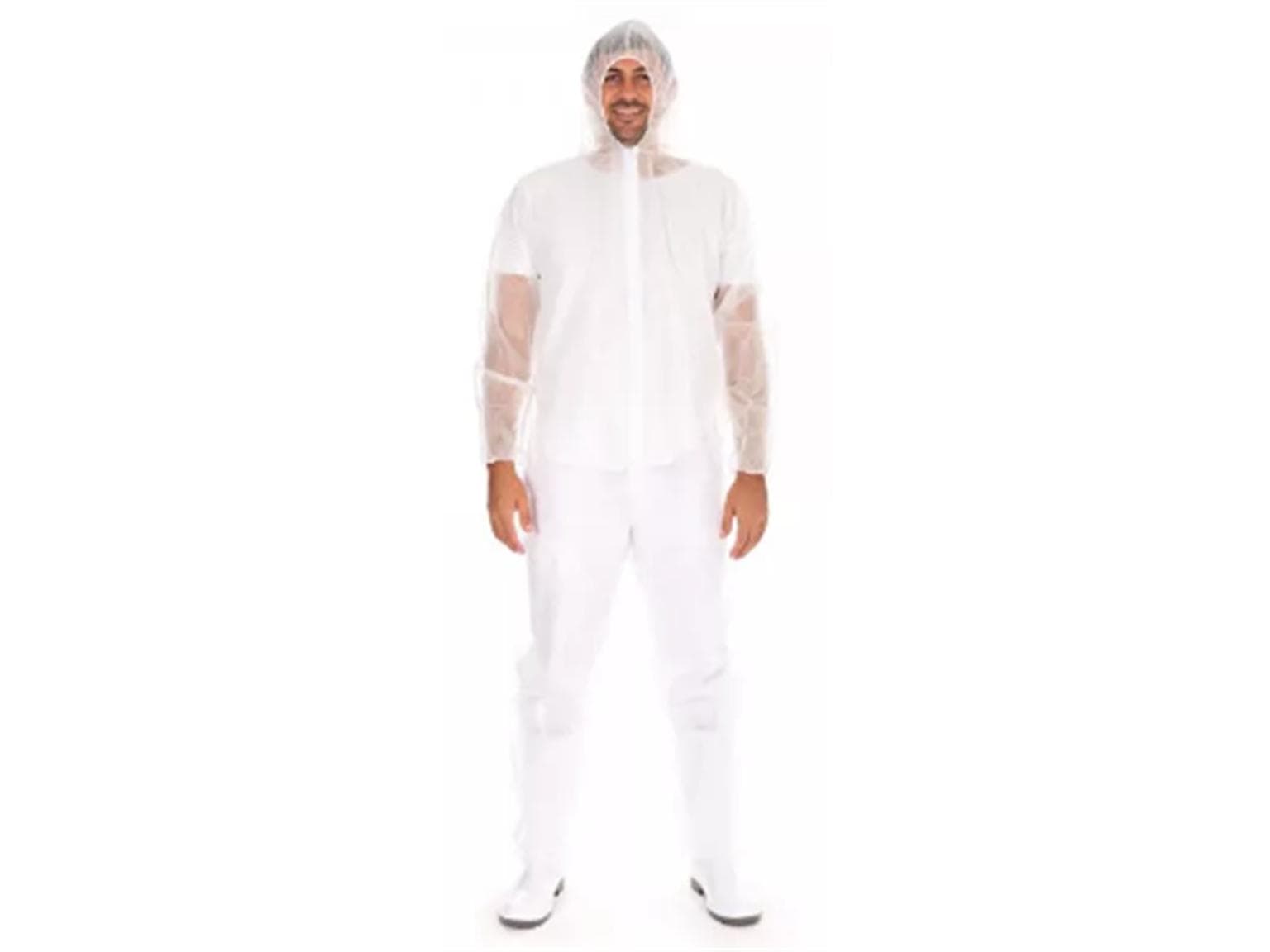 Overall Light mit Kapuze, Grösse XL, PP-Vlies, weiss, leichte Qualität