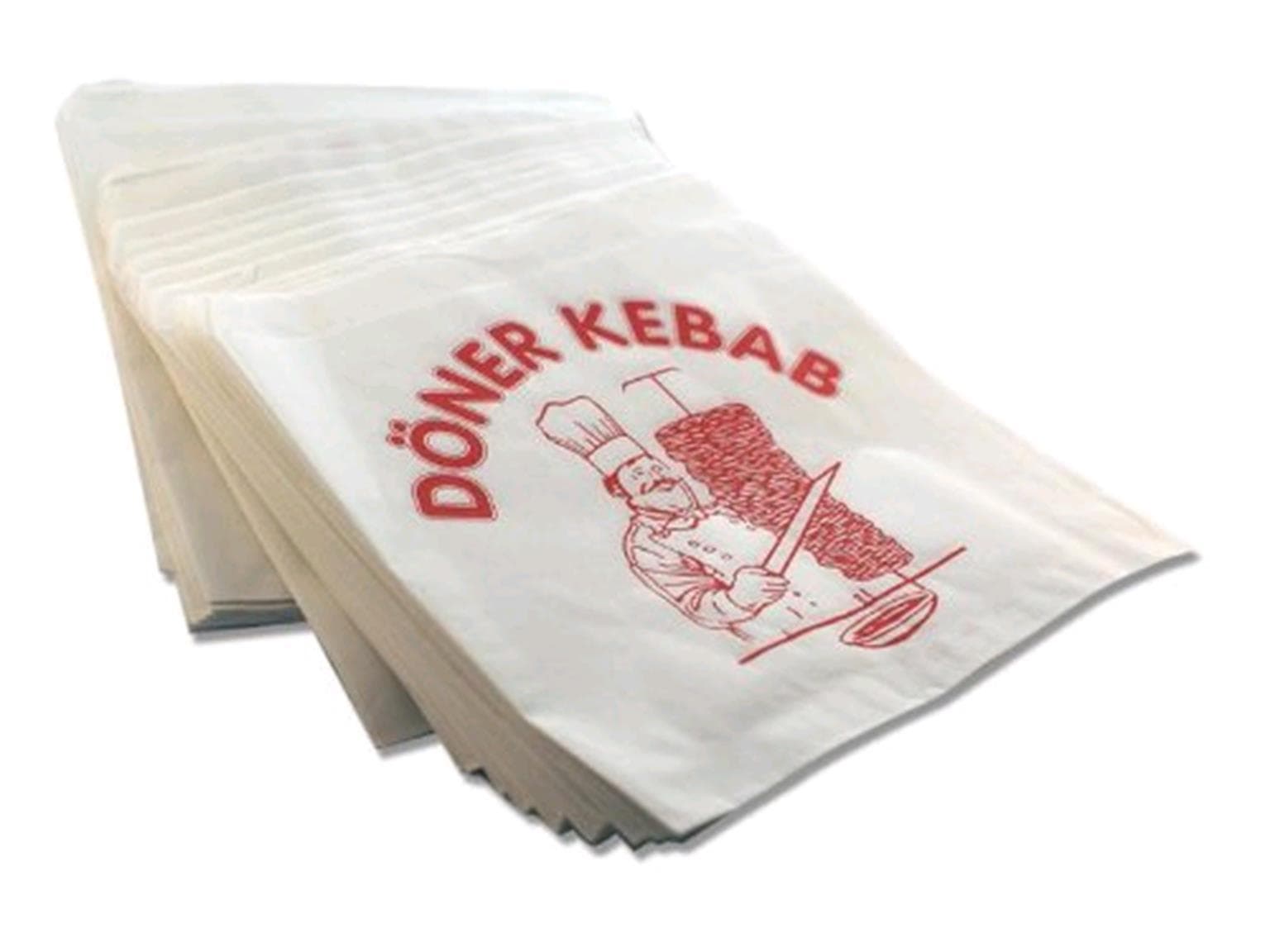 Döner-Beutel 16 x 16 cm, gebleicht Pergamentersatz 40 gm2 KIT 5/6 fettdicht