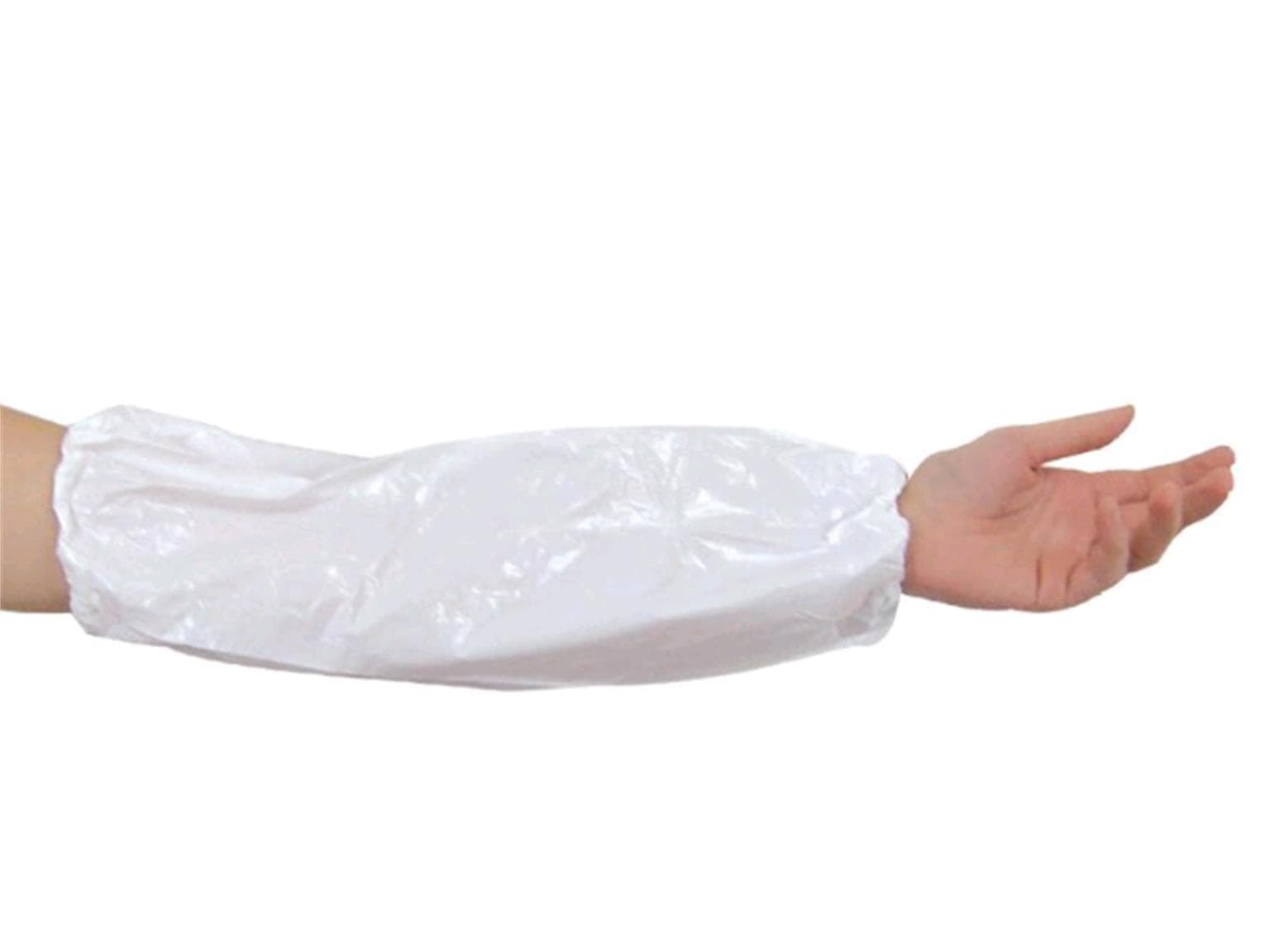 Schutzärmel, weiss, aus PE (20my) mit Gummizug, Länge 40 cm