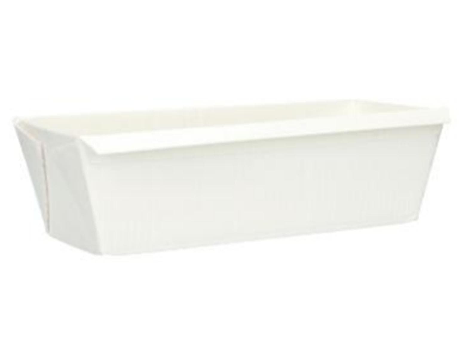 Backschale aus Wellpappe weiss, 2000 gr, 295 x 110 x 83 mm