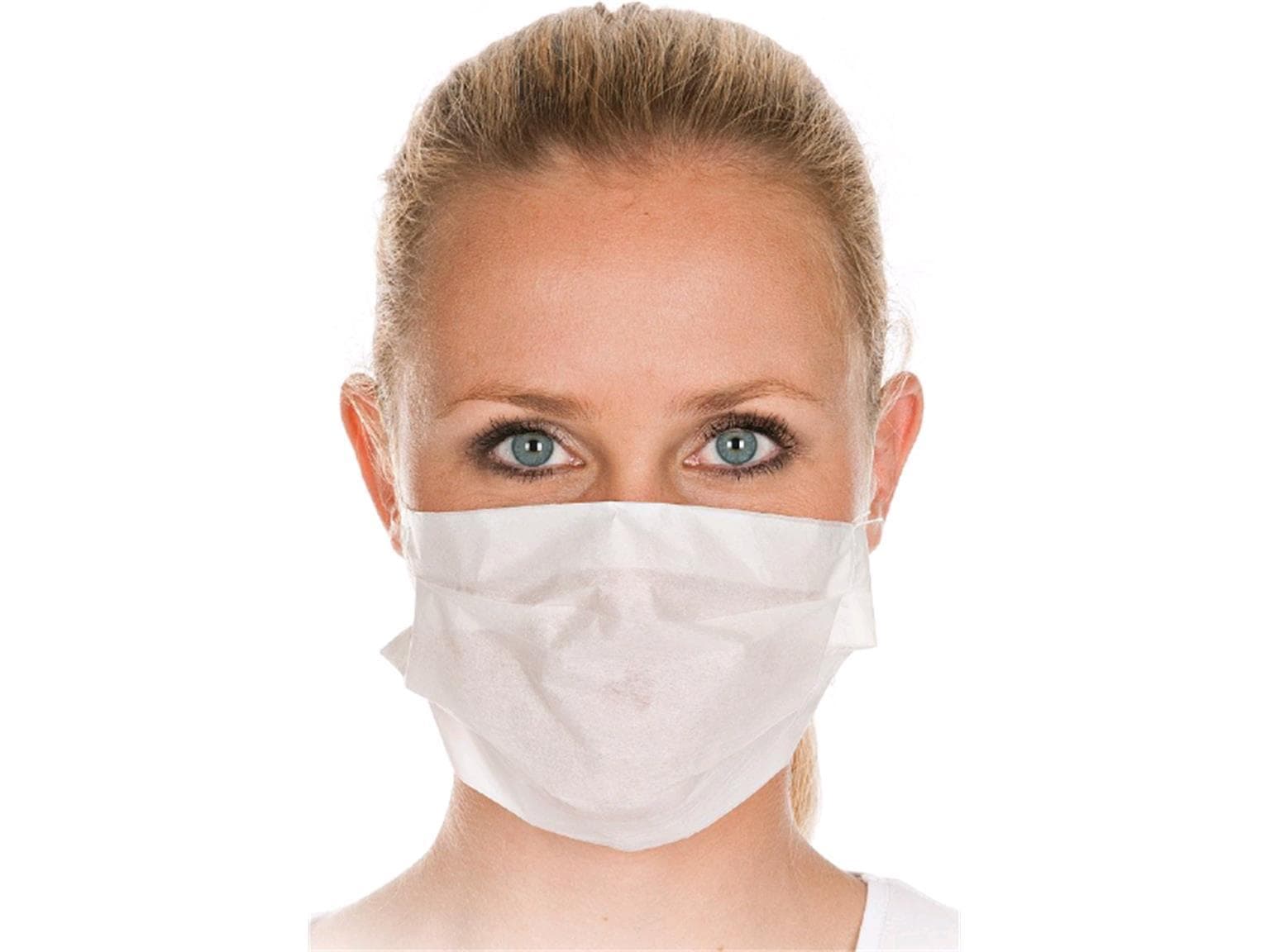 Mundschutzmasken 2-lagig Papier weiss, hautfreundliches Tissue-Material