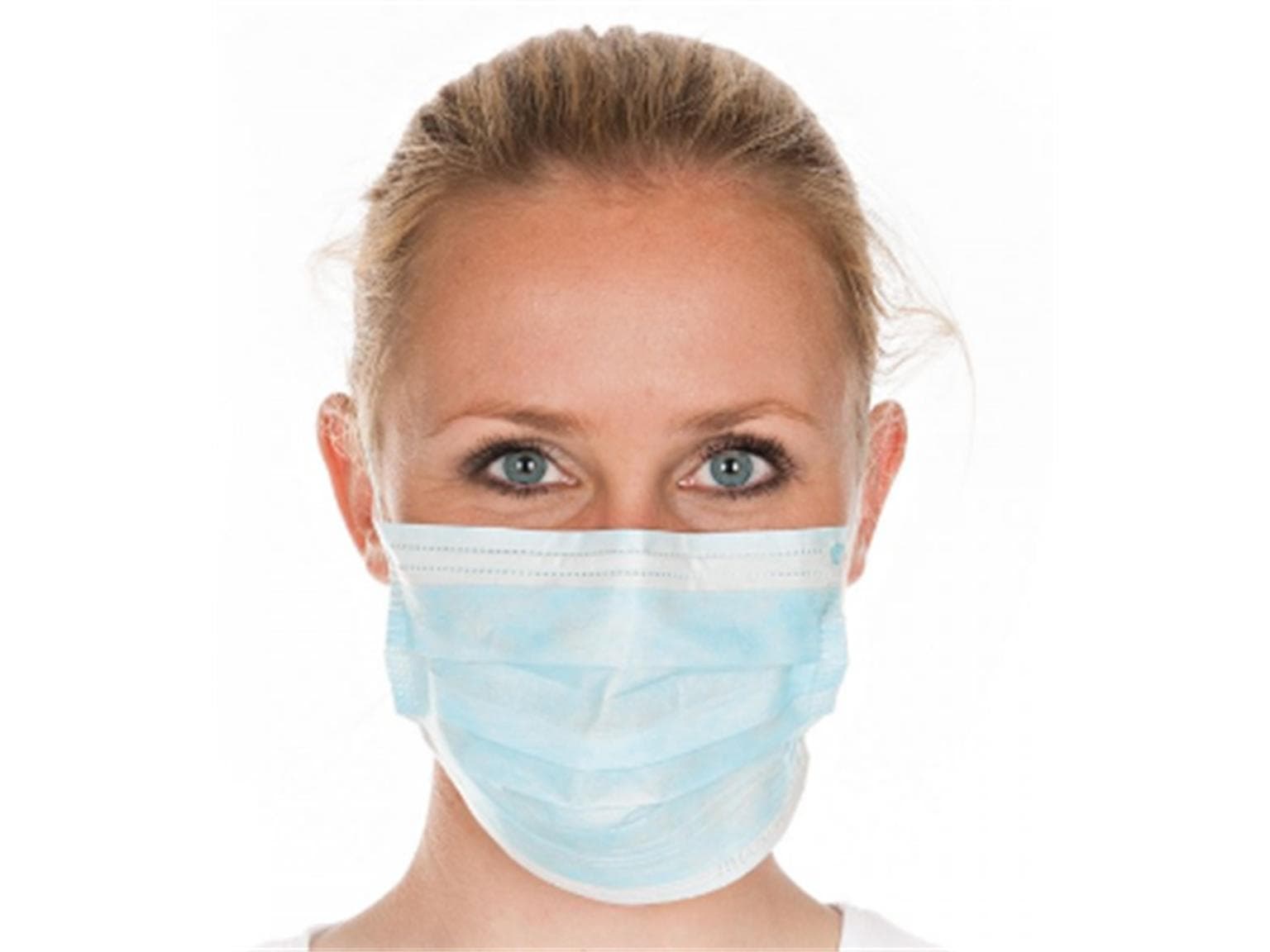 Mundschutz, 3-lagig, Typ II, blau, mit " Kopfgummi", Polypropylen-Vlies,