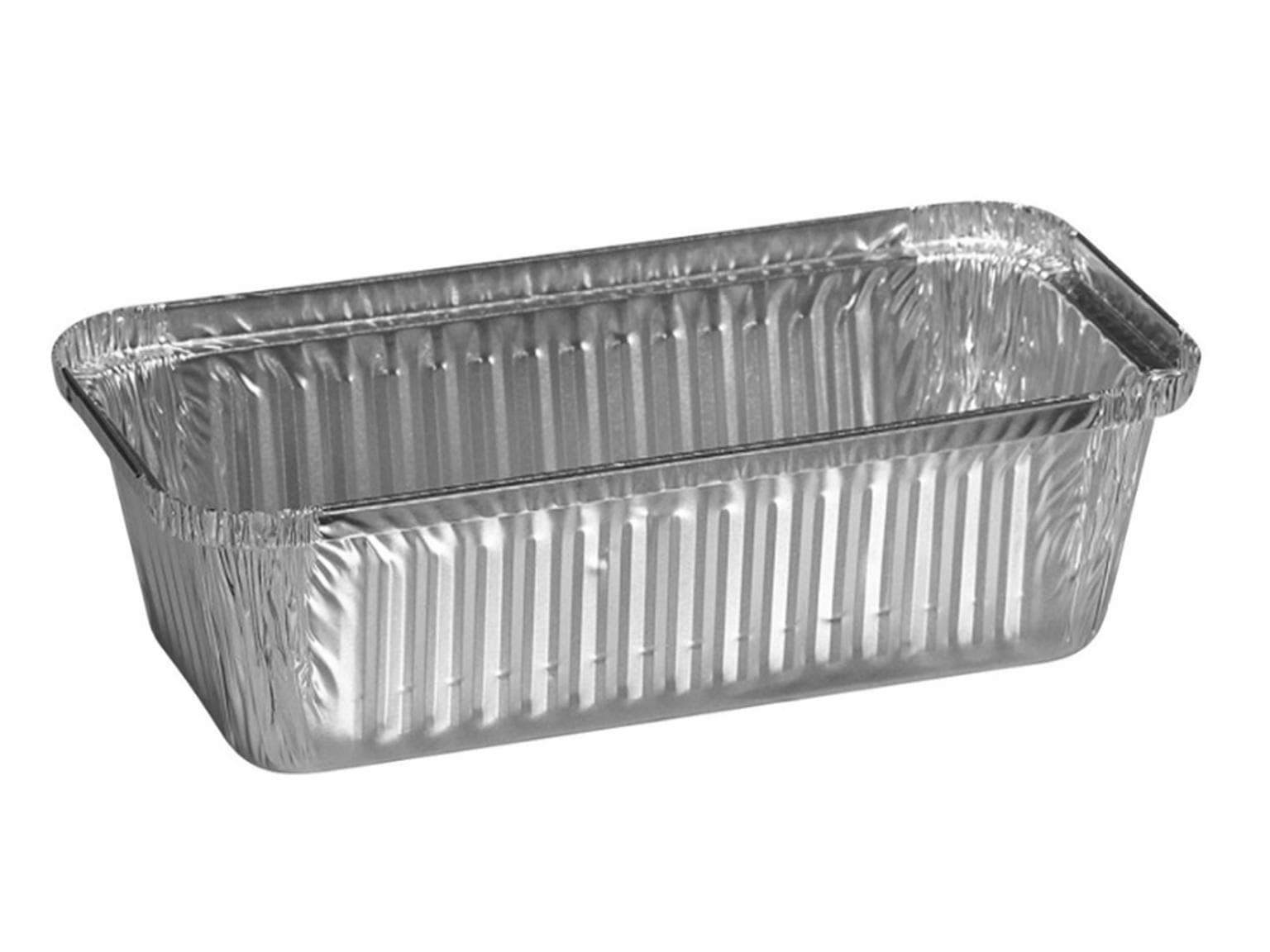 Aluschalen 550 ml, 188 x 83 x 50 mm rechteckig (Deckel nicht erhältlich)