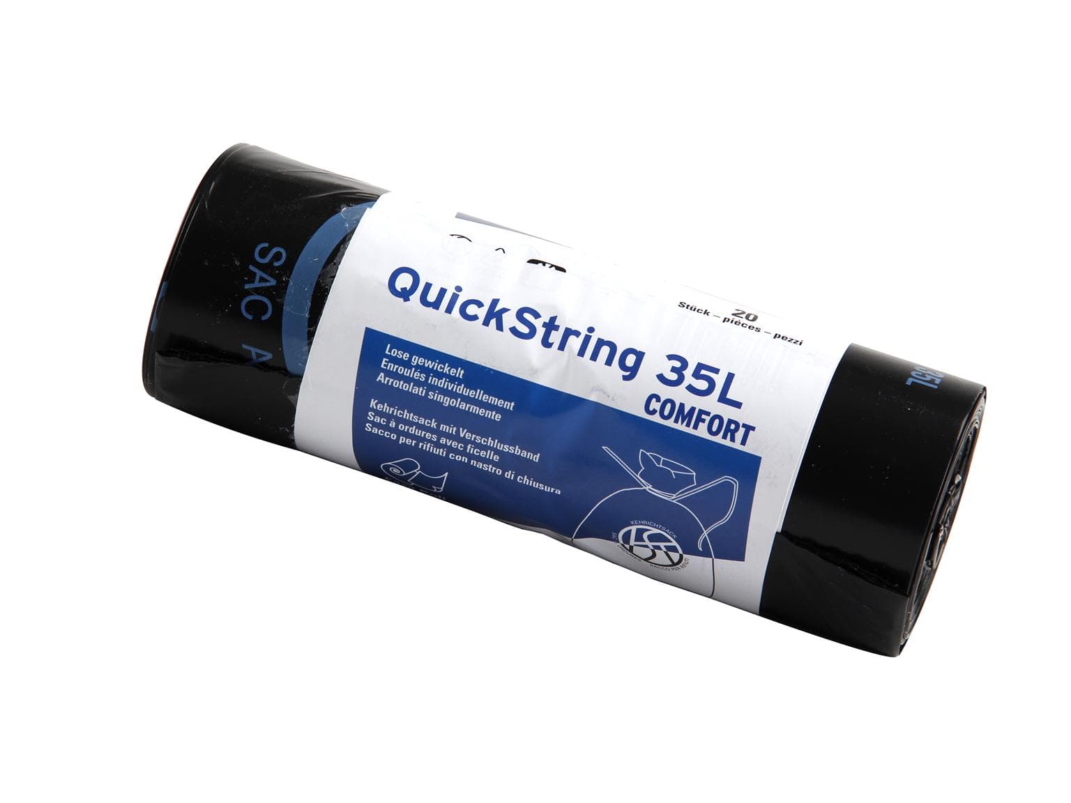 Abfallsäcke 35 Lt. schwarz, OKS 280/275 x 700 mm, mit Verschlussband