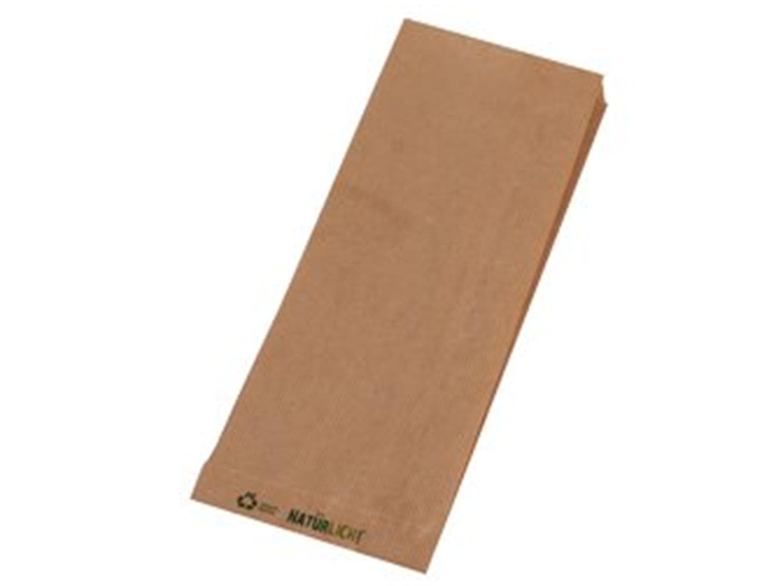 Seitenfaltenbeutel aus braunem Kraft- papier enggerippt, 10 x 5 x 22 cm,