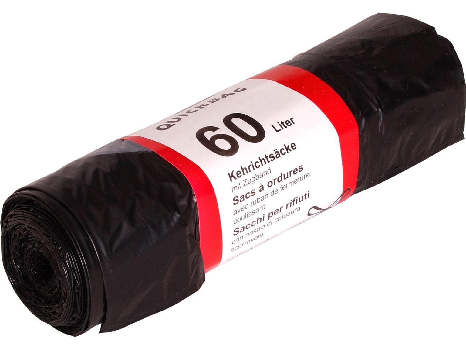 Abfallsack Quick-Bag 60Lt. neutral opak 580 x 860 + 60 mm, mit weissem Zugband