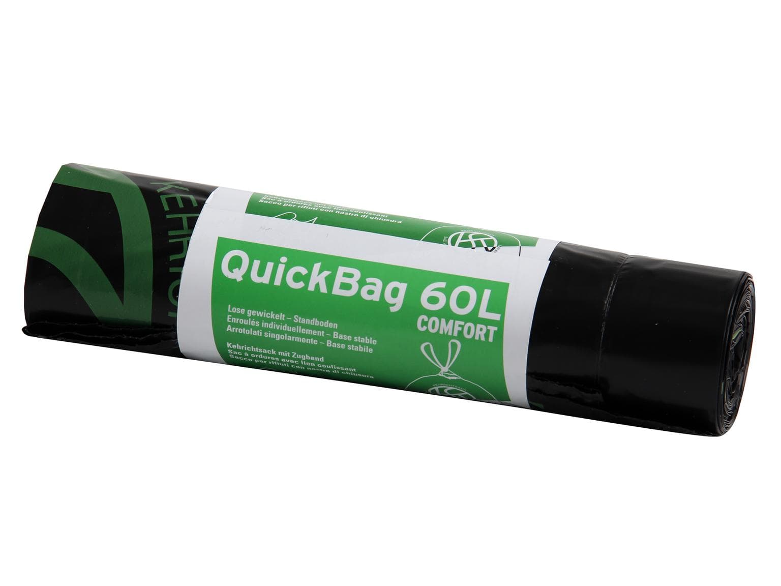 Abfallsäcke Quick-Bag 60 Lt. OKS, grau 580 x 860 + 60 mm, mit Zugband, 56 my