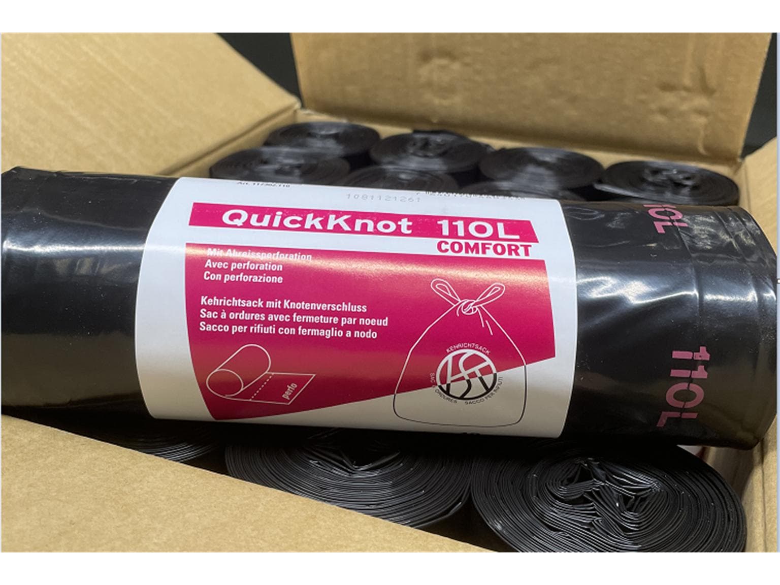 Abfallsäcke Knotenverschuss perforiert 360/340 x 1280 mm Quick Knot