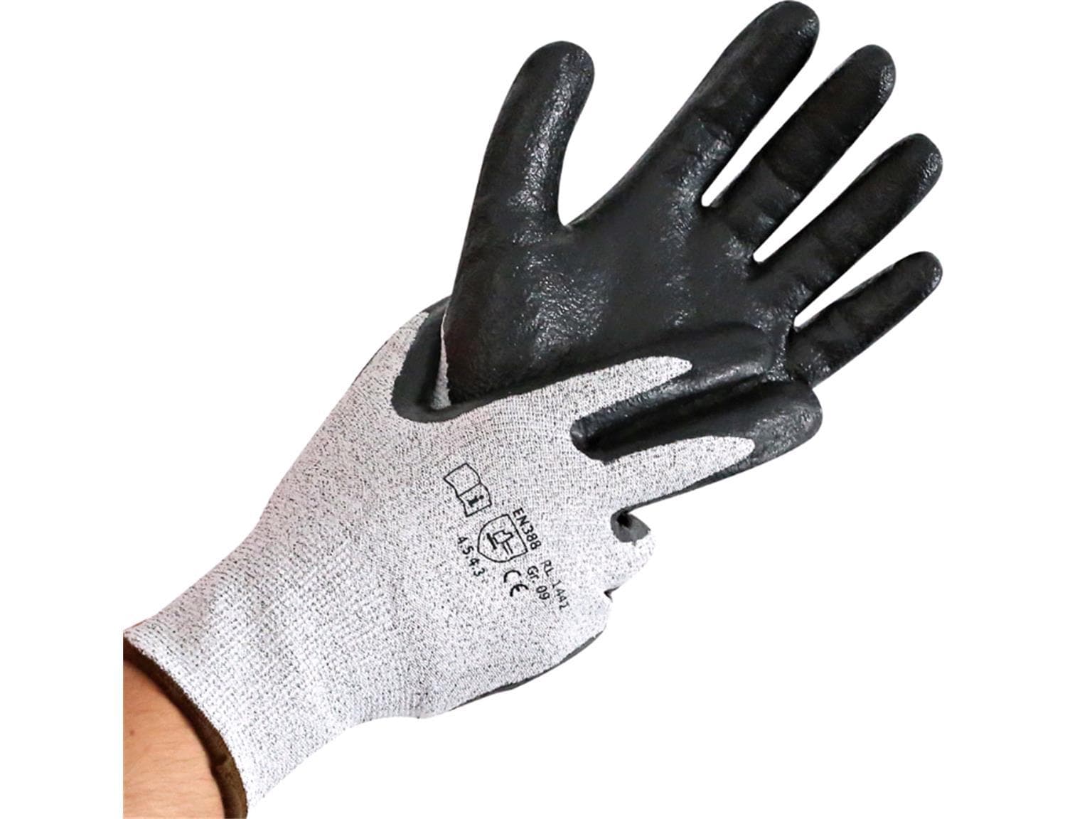 Gants anti-coupures CUT CRAFT, enduits, gris-noir, taille L,
