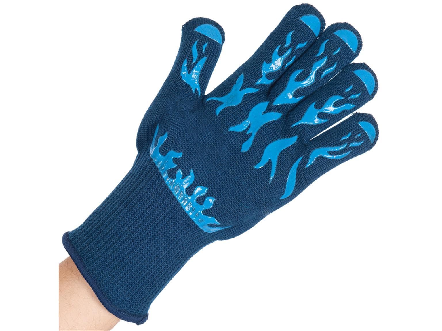 Schnittschutz-Handschuh CUT HOT, blau, hitzefest, mit Antirutschstreifen,