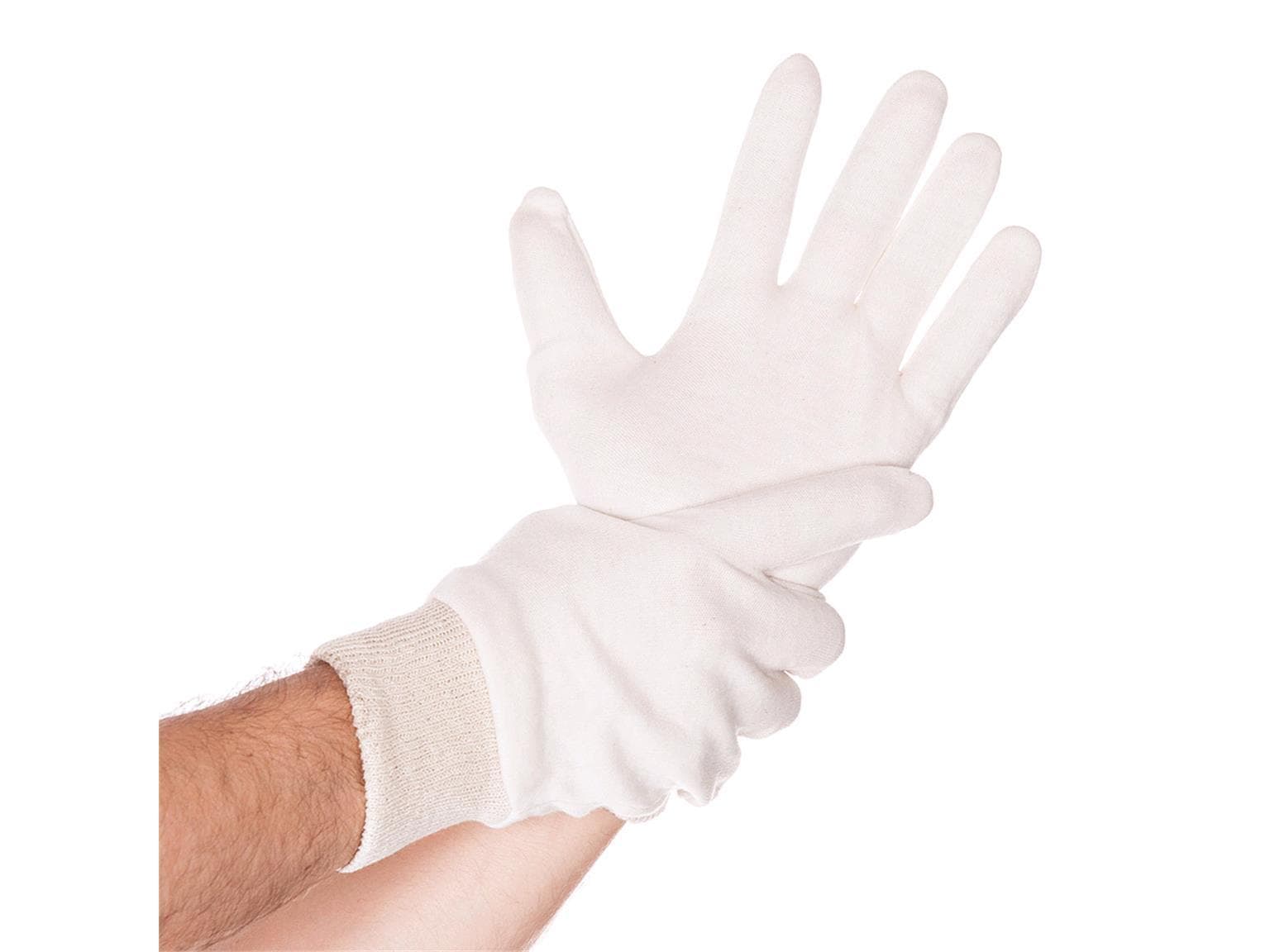 Baumwollhandschuhe BÜNDCHEN Universal, 25cm, Natur