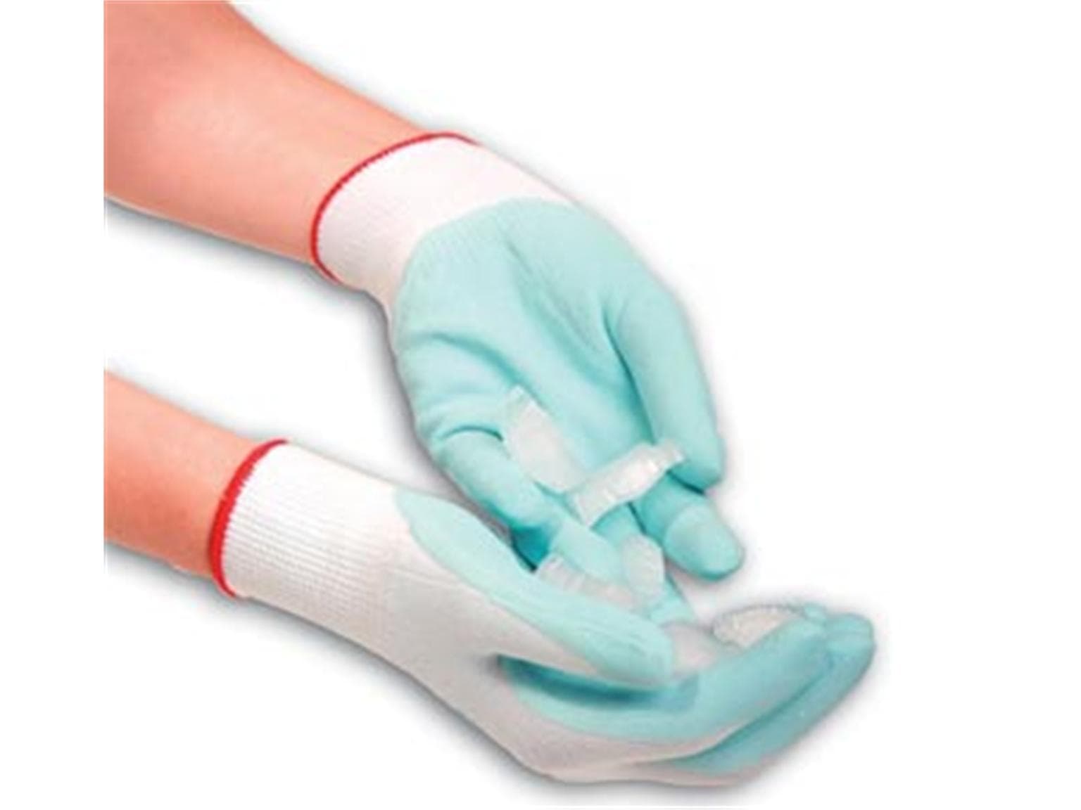 Nylon/Lycra-Feinstrickhandschuhe BABYBLUE, S, weiss-blau