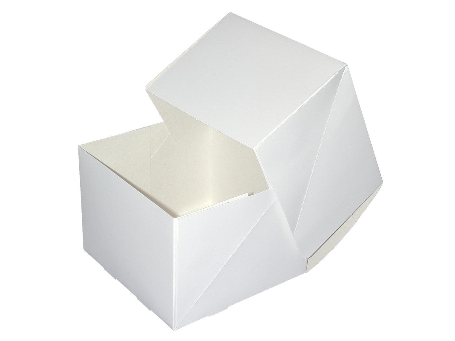 Tortenschachtel 16 x 16 x 12 cm weiss lackiert, unbedruckt