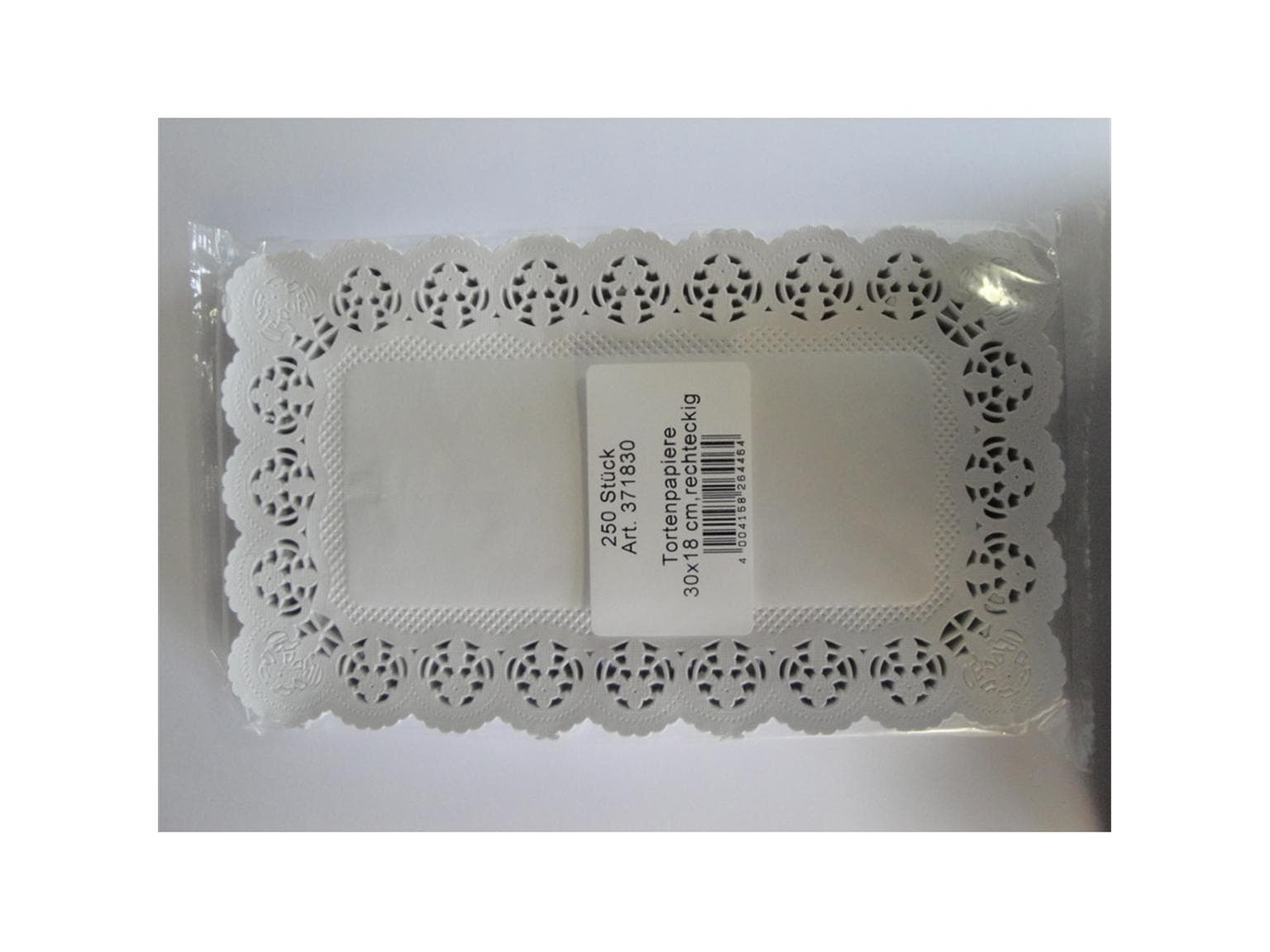 Tortenspitzen 18 x 30 cm rechteckig, hochweiss
