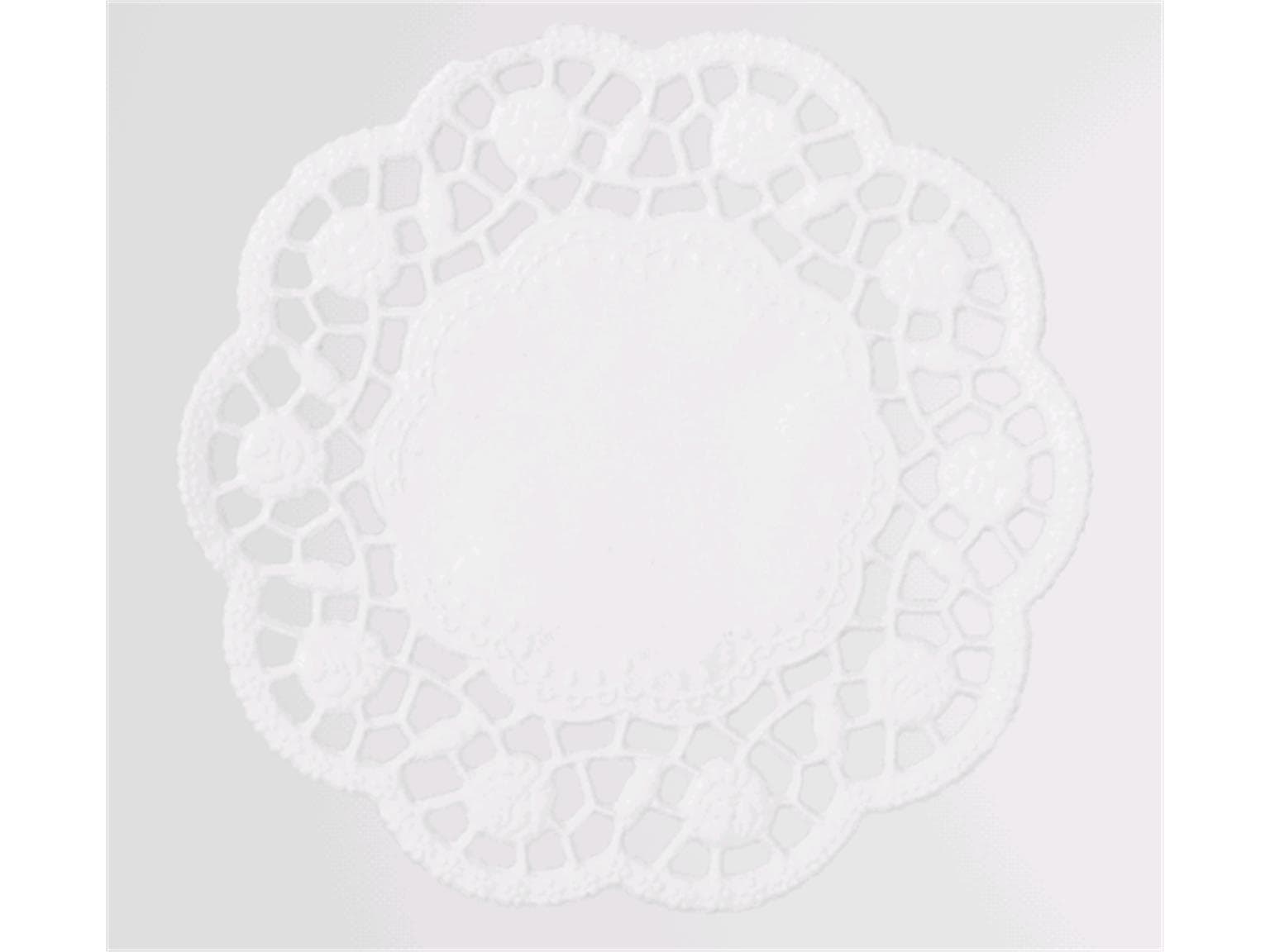 Decoretten / Tassendeckchen ROSE  ø 10 cm rund, hochweiss