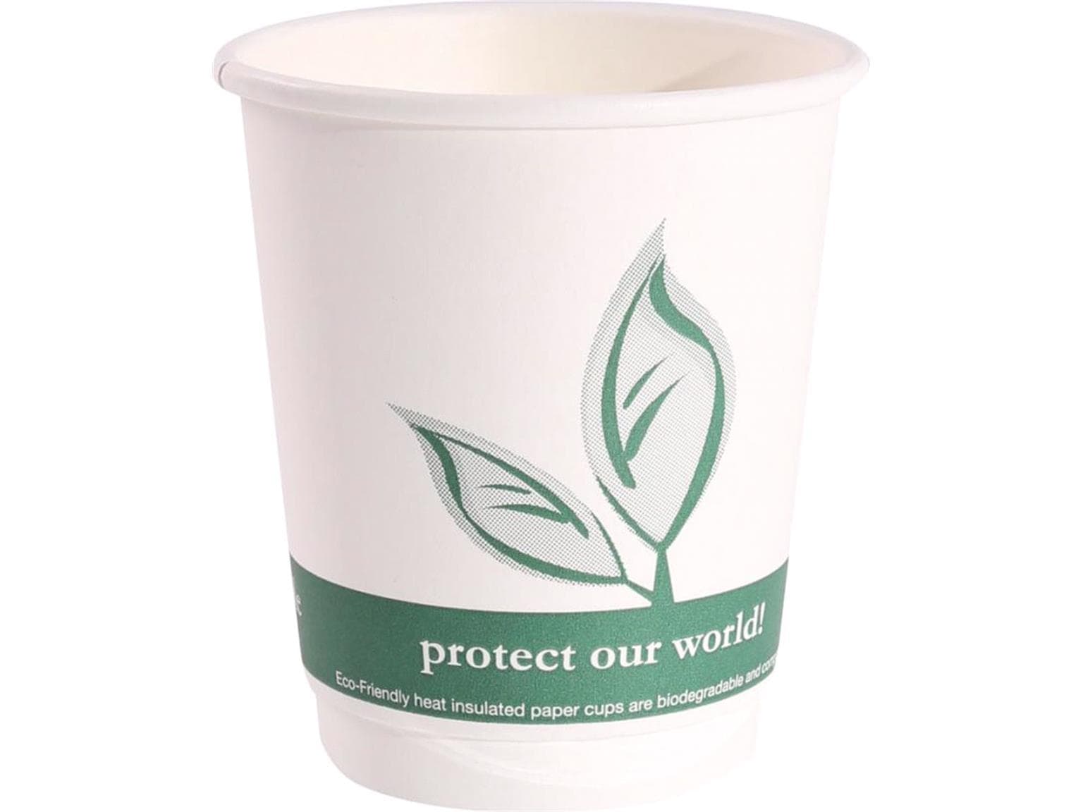 Bio Kaffeebecher 3 dl weiss, aus umwelt- freundlicher Pappe, beschichtet mit PLA,