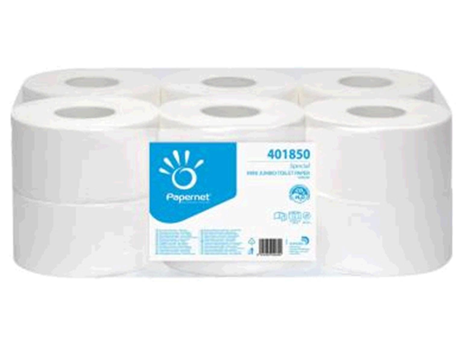 WC-Papier Mini Jumbo "Star White 200.60" 2-lagig ungeprägt, (9 x 30.5 cm), 170lfm