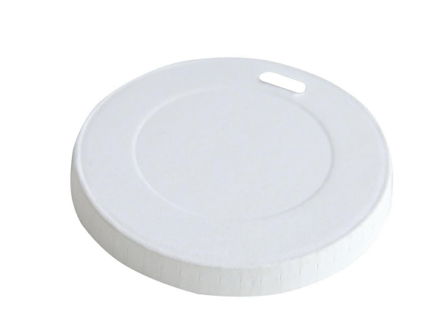 Deckel aus Pappe, Ø 90 mm, weiss, mit Trinköffnung, unbeschichtet, passend