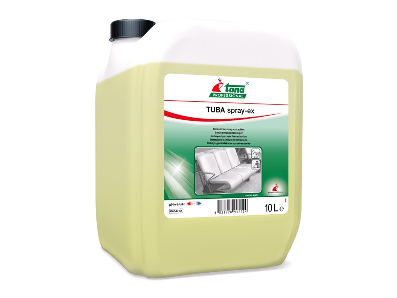TUBA spray-ex Sprühextraktionsreiniger löst und entfernt selbst hartnäckige