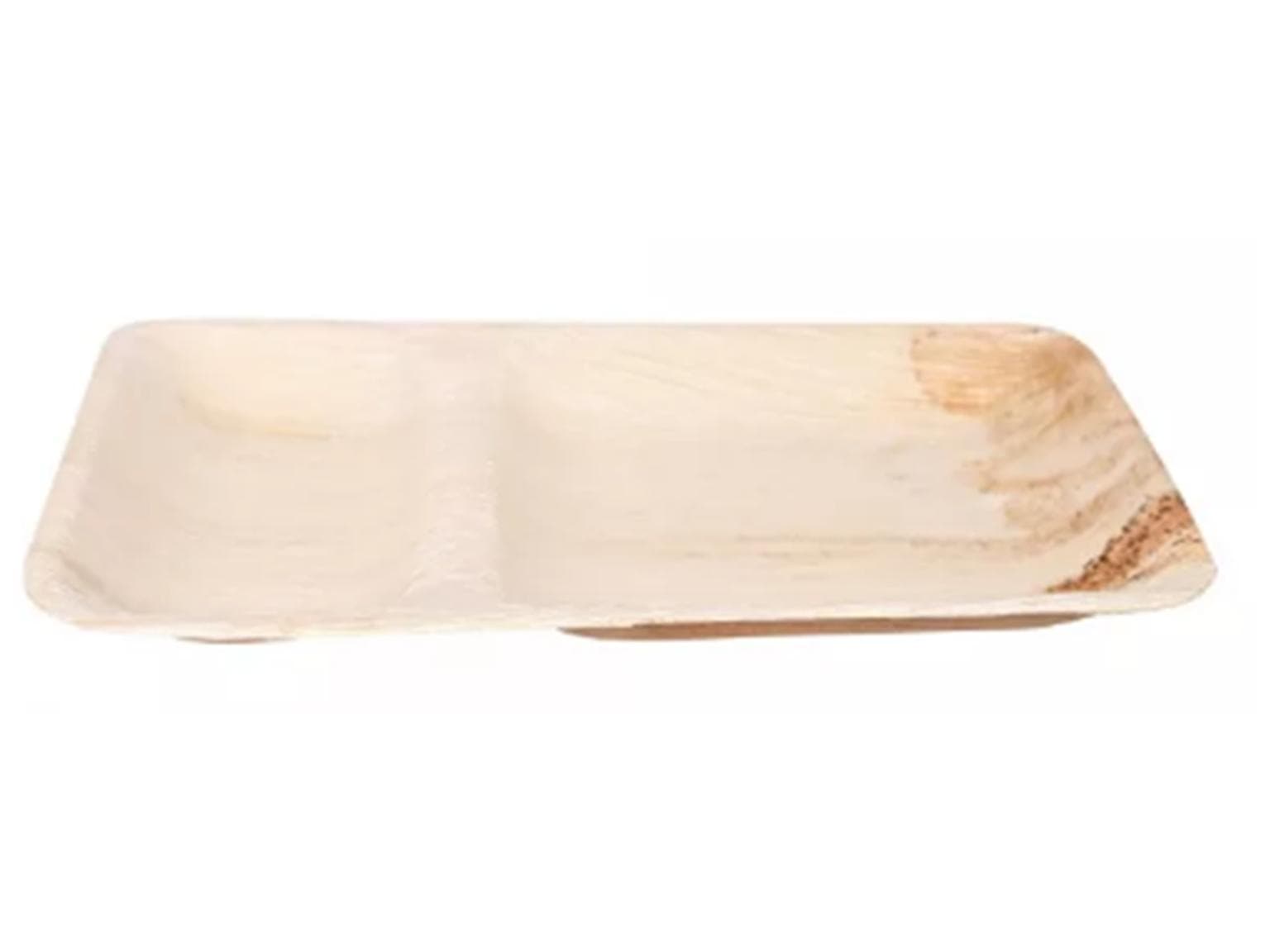 Palmblatt Teller rechteckig, 2-teilig, 27.5 x 17.5 cm, Höhe 2.5 cm