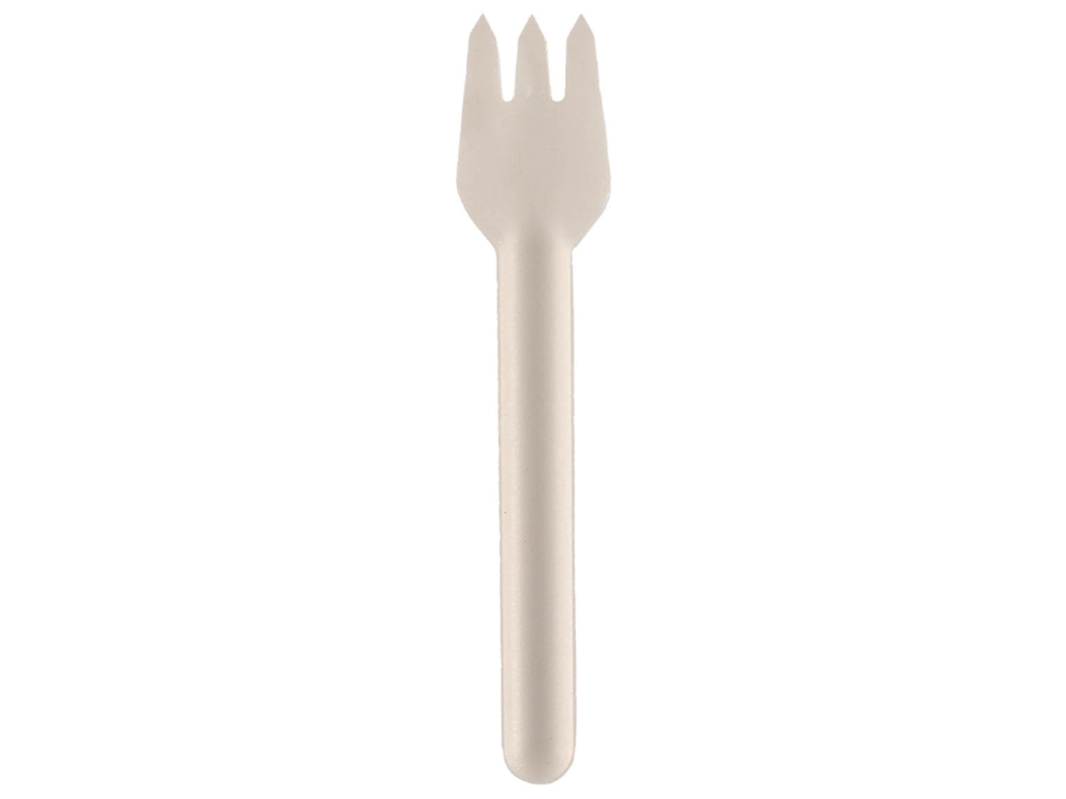 Gabel aus Bagasse: 15.5 cm, weiss geschmacksneutral