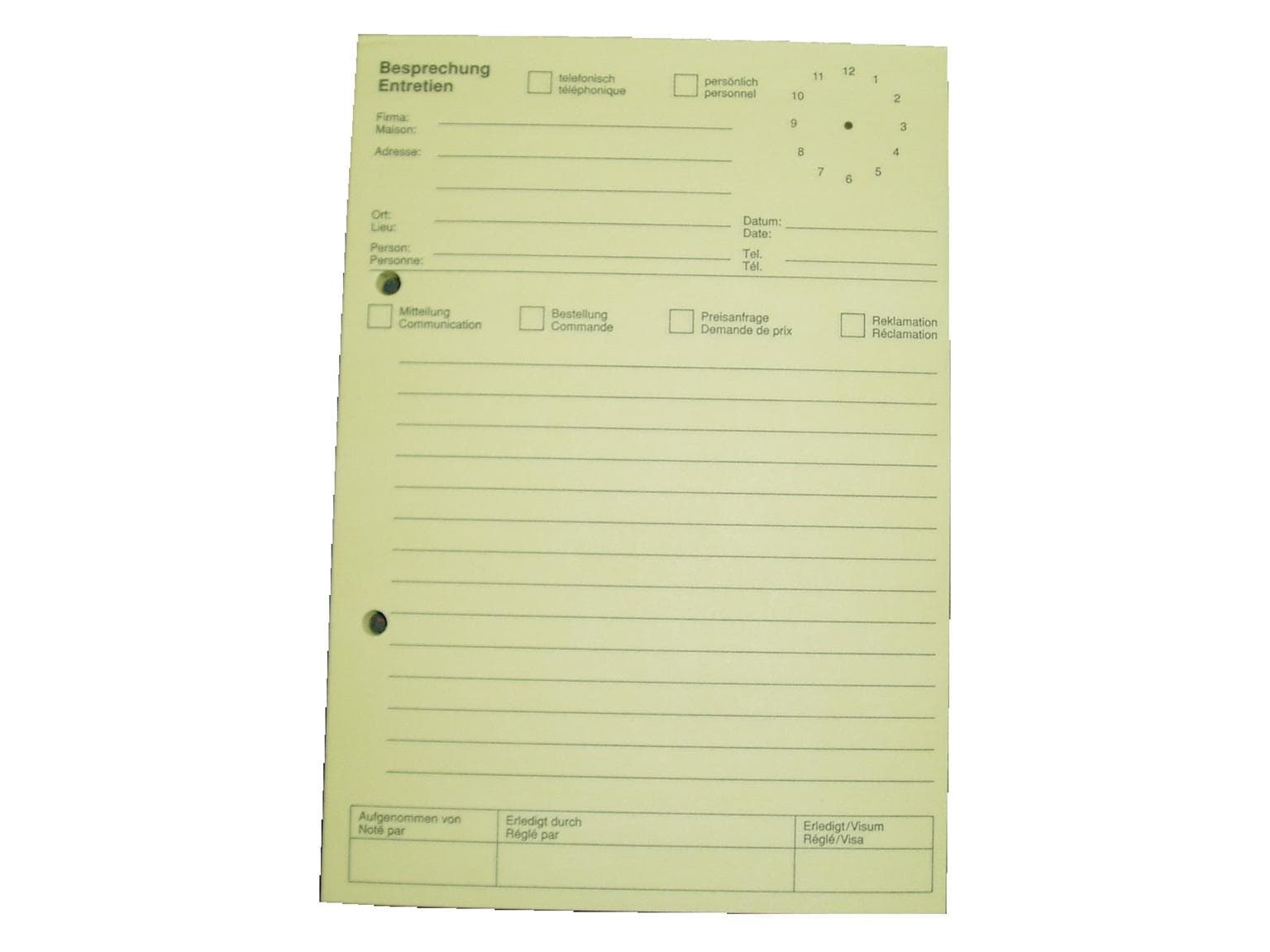 Telefonblock A5 gelb, 8 cm Lochung