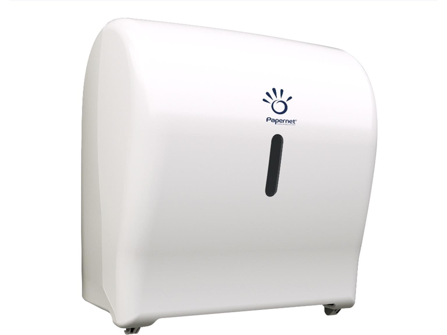 Handtuchrollenspender Autocut Mini aus Kunststoff weiss, Front mit