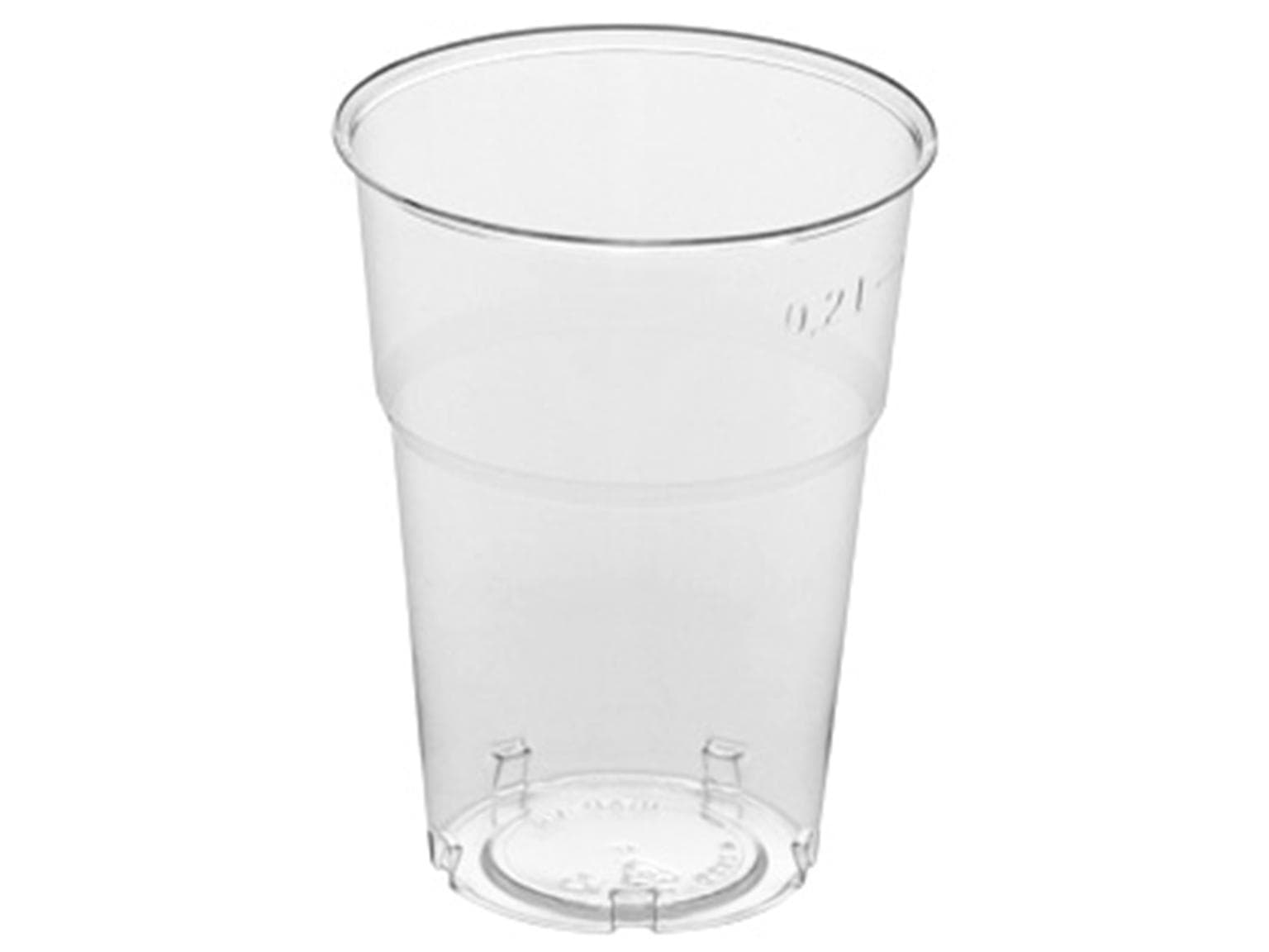 Trinkbecher 2 dl, glasklar, PS geeicht, glatt, gesamtes Volumen 2.5 dl
