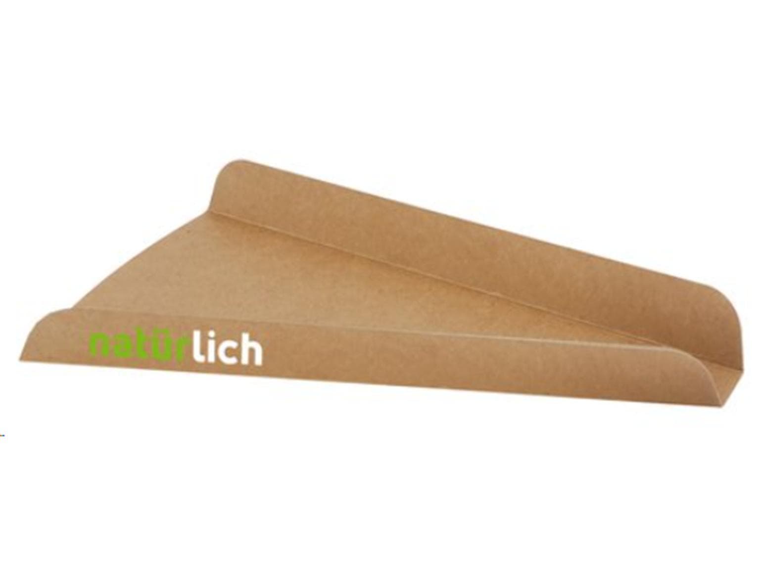 Pizza-Snack Unterlage, dreieckig, Kraft braun, 19 x 19 x 2 cm, beschichtet