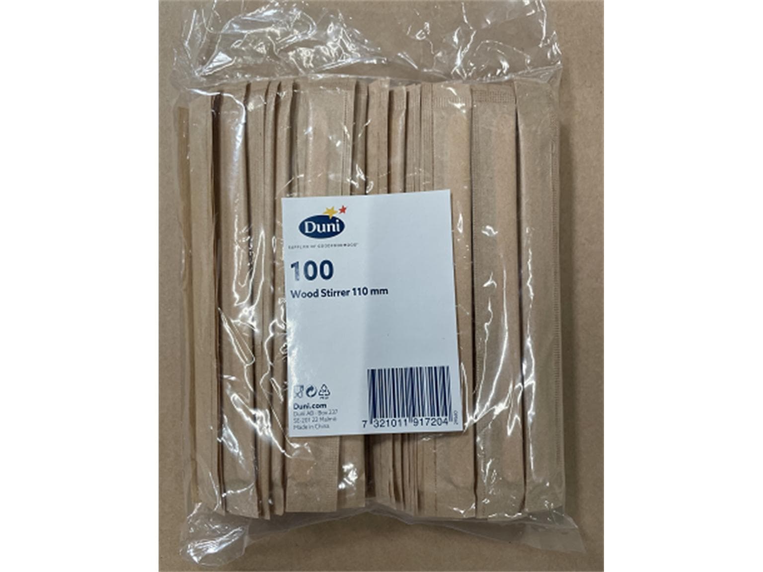 Rührstäbchen aus Holz, 110 mm, einzeln verpackt