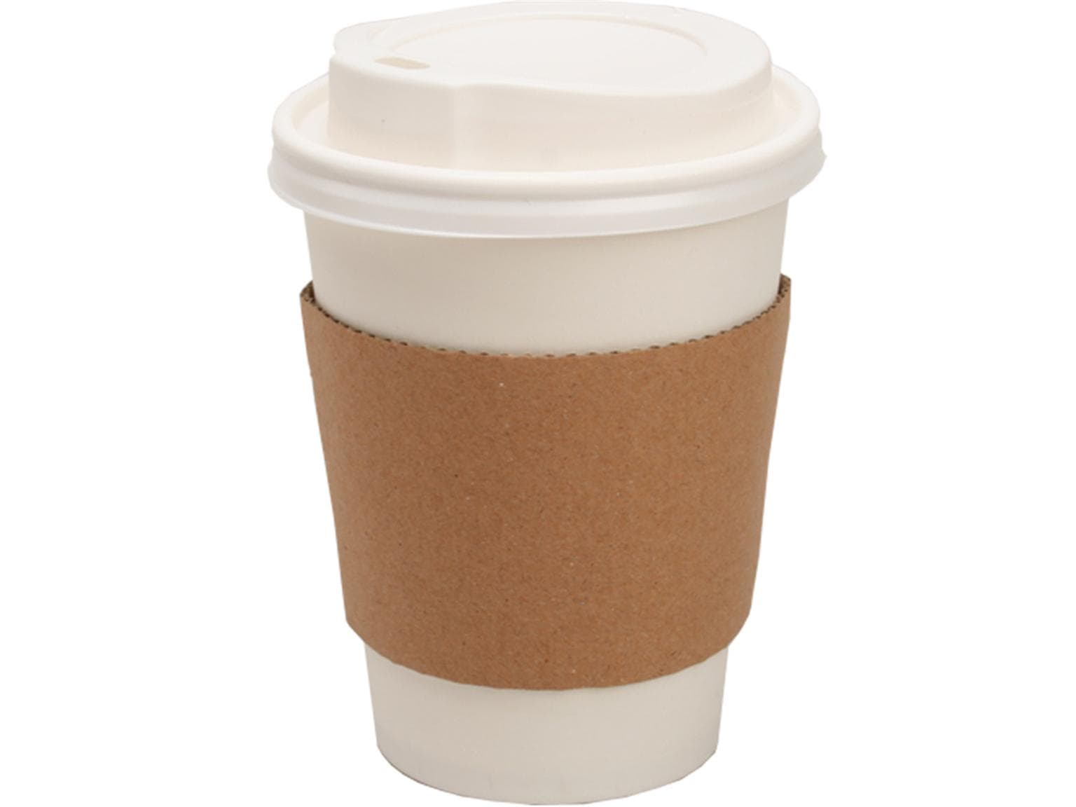 Manschette aus braunem Karton, iso- lierend, für Kaffeebecher 3 dl und 4 dl