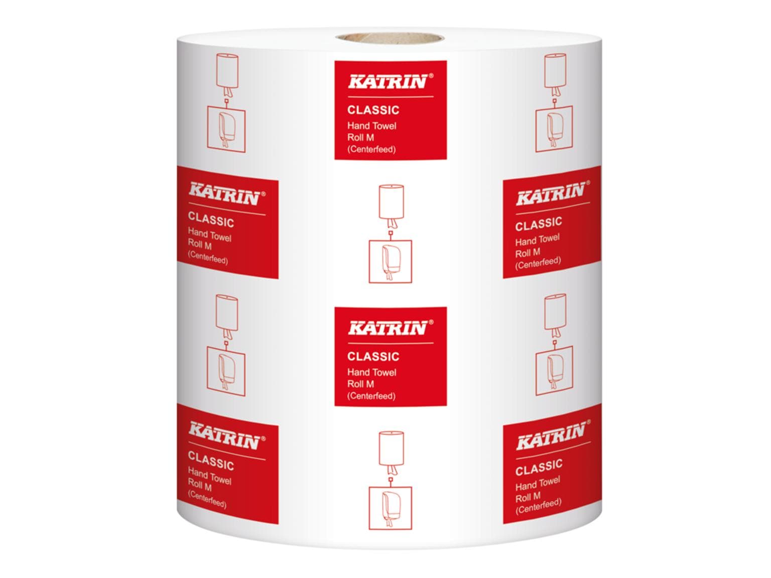 Handtuchrollen Katrin Classic M, 1-lagig naturweiss, 20,5 x 30 cm, 300 lfm,