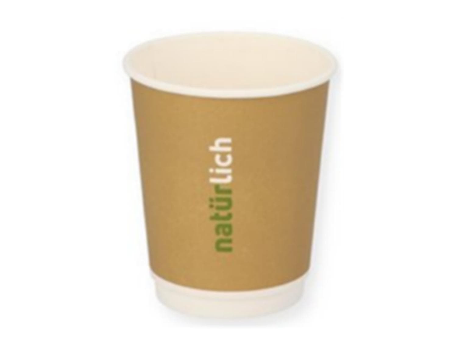 Bio Kaffeebecher 3 dl braun, aus umwelt- freundlicher Pappe, beschichtet mit PLA,