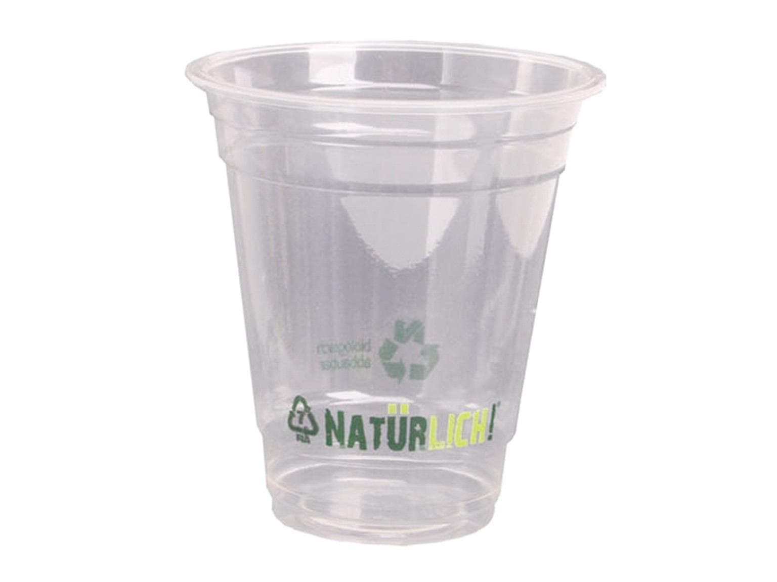 BIO Clear Cup aus PLA transparent, 3 dl, ø 96 mm, mit Standarddruck
