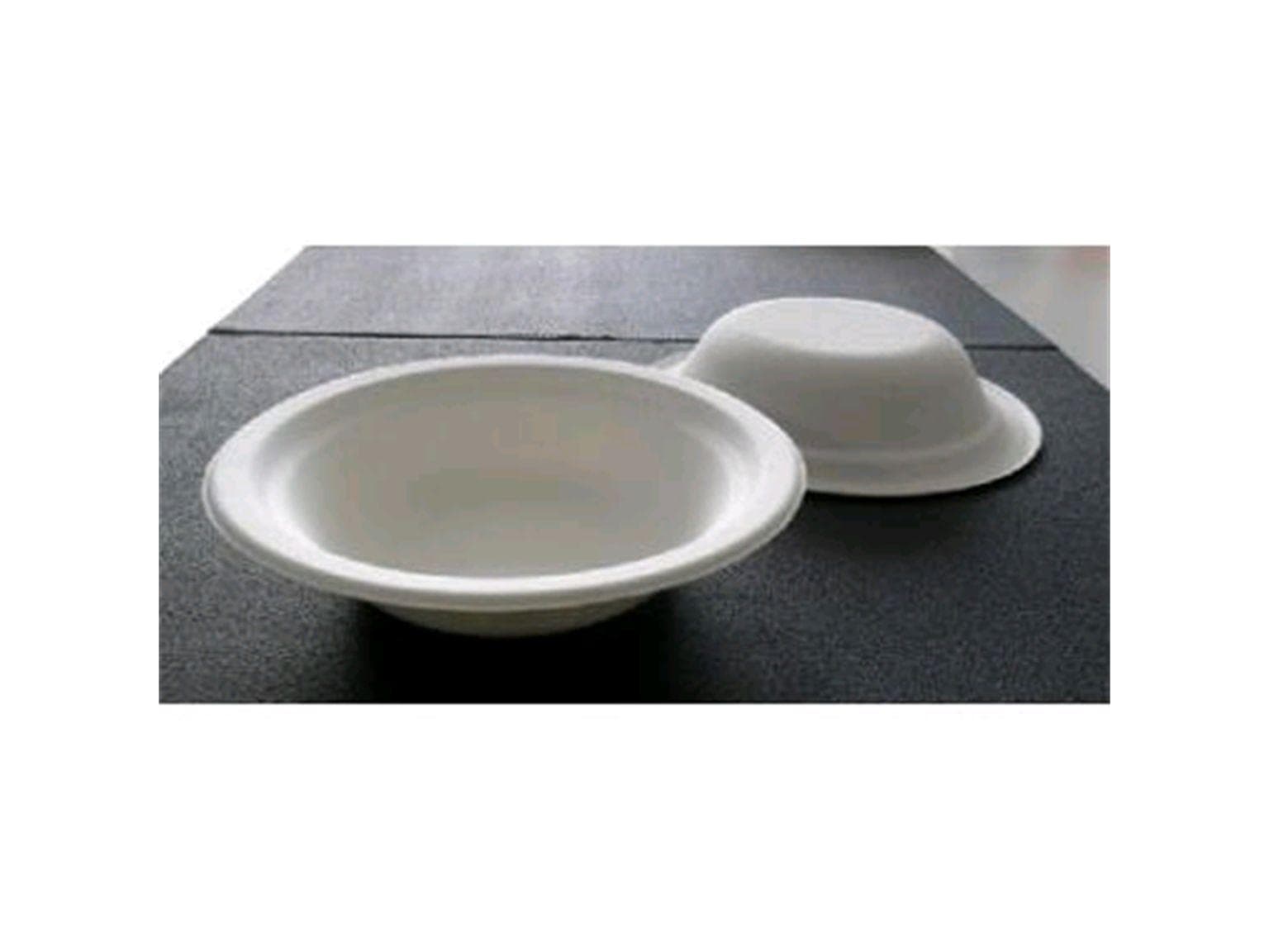 Suppenschale Bagasse 460 ml, ø 18 cm H: 3.9 cm, kompostierbar, weiss