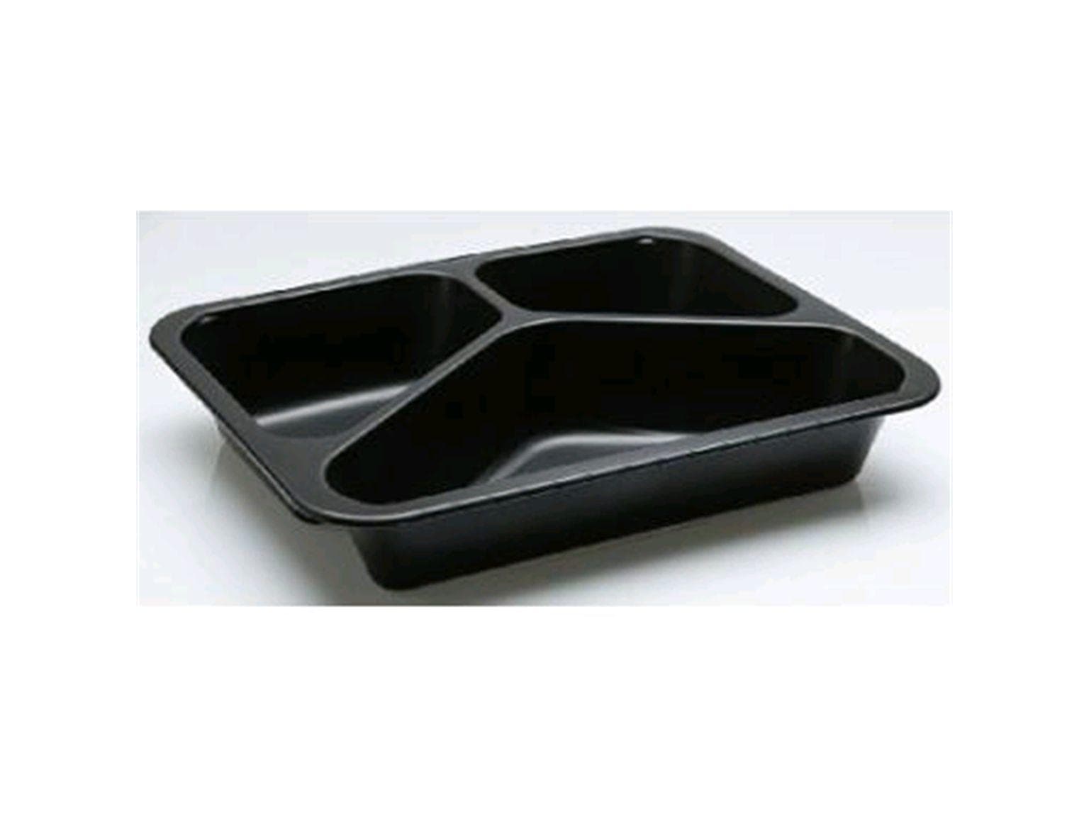 Menueschale PP, schwarz, 3-geteilt 227 x 178 x 40mm, 400/300/200ml