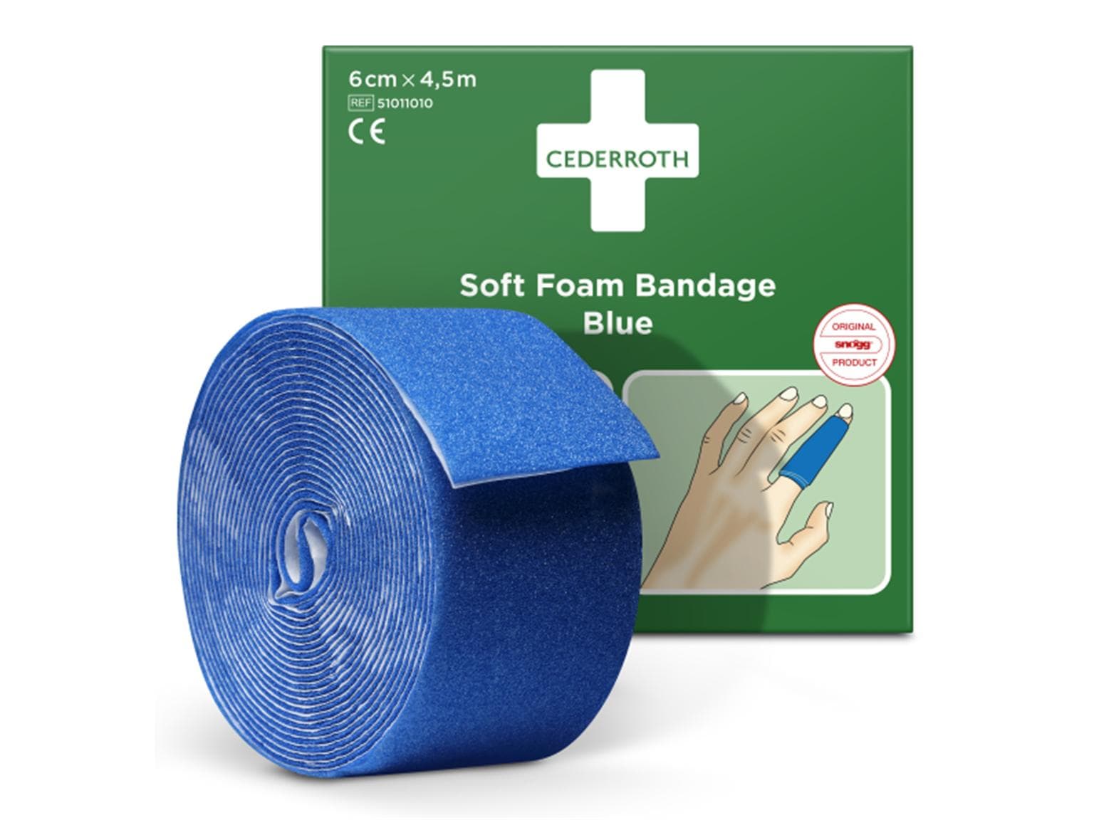 Pflasterrolle Cederroth (Snögg) Soft Foam blau, Rolle 6 cm x 4.5 m