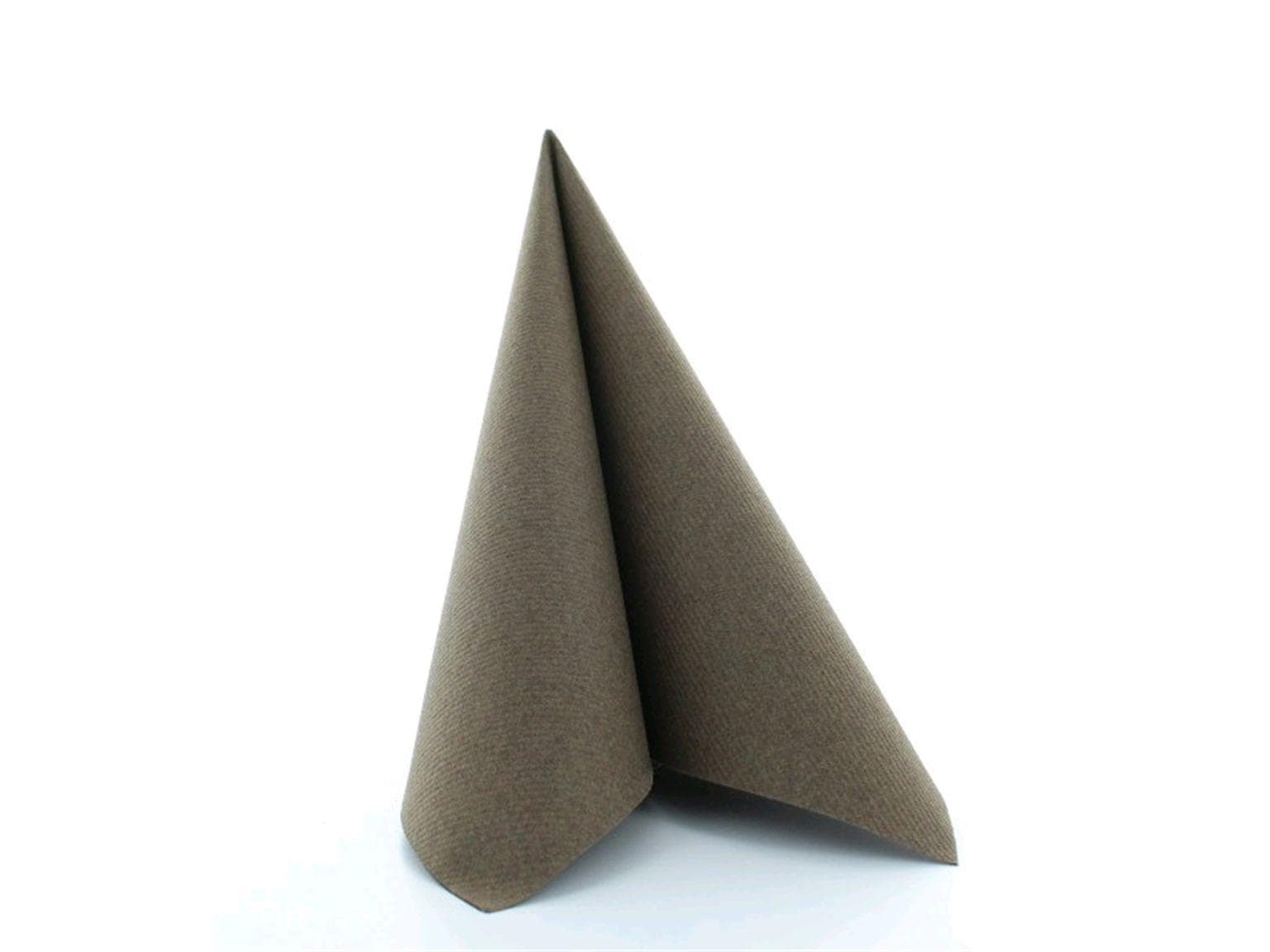 Servietten Airlaid, 40 x 40 cm, 1/4 Falz, braun