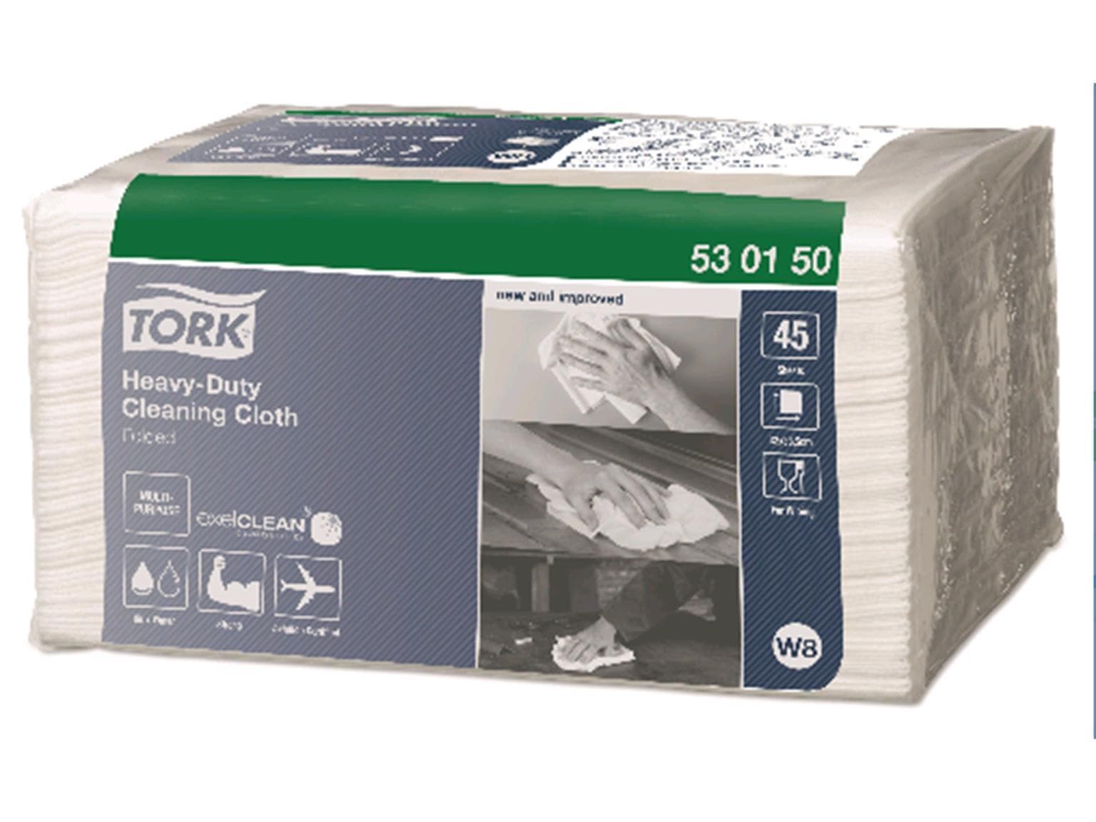 Tork Reinigungstücher Extra Stark weiss, 1-lagig, 45 Blatt, 38.5 x 32 cm