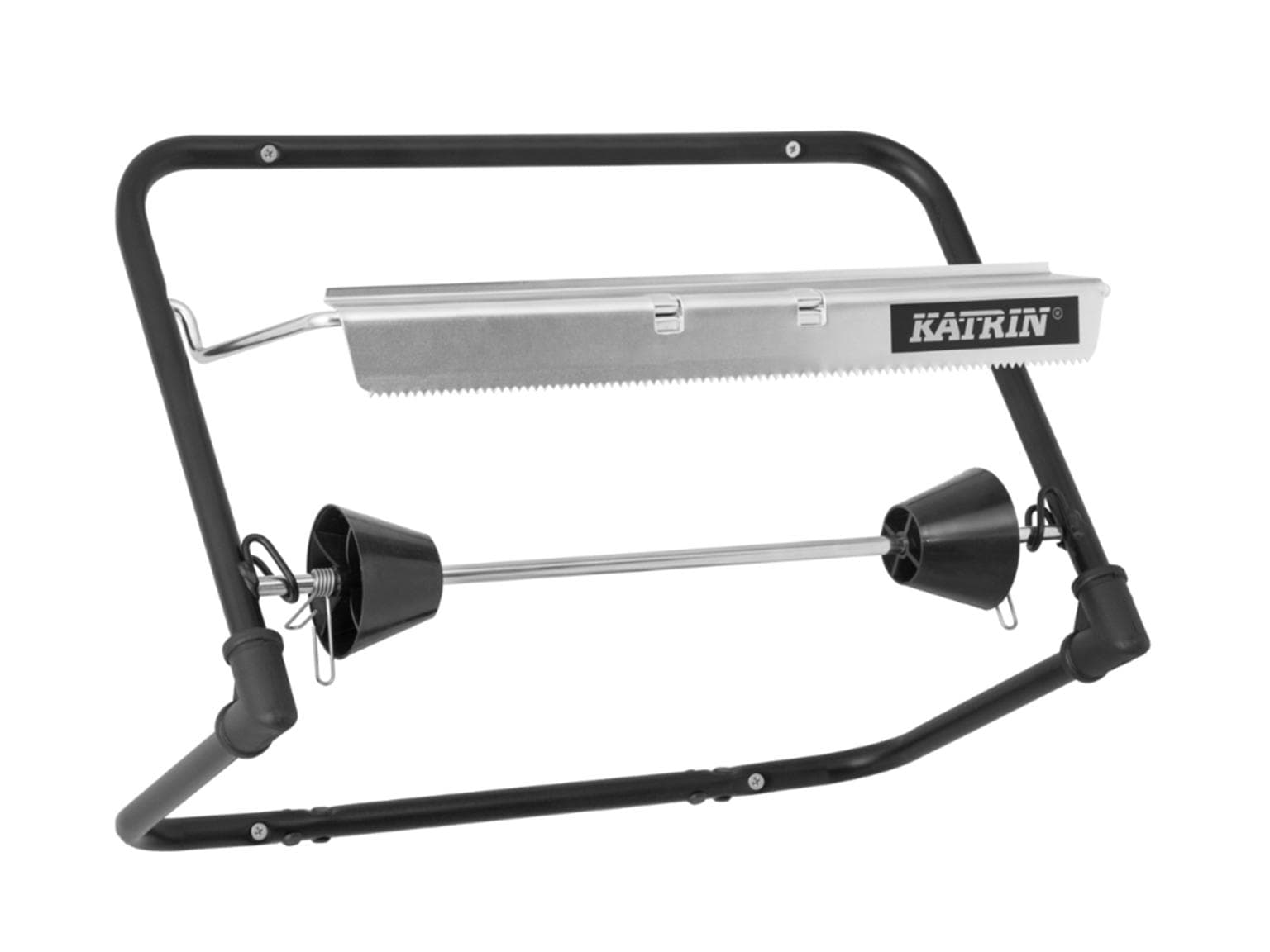 Wandhalter für Putztuchrollen, schwarz, aus Metall, Rollenbreite 40cm