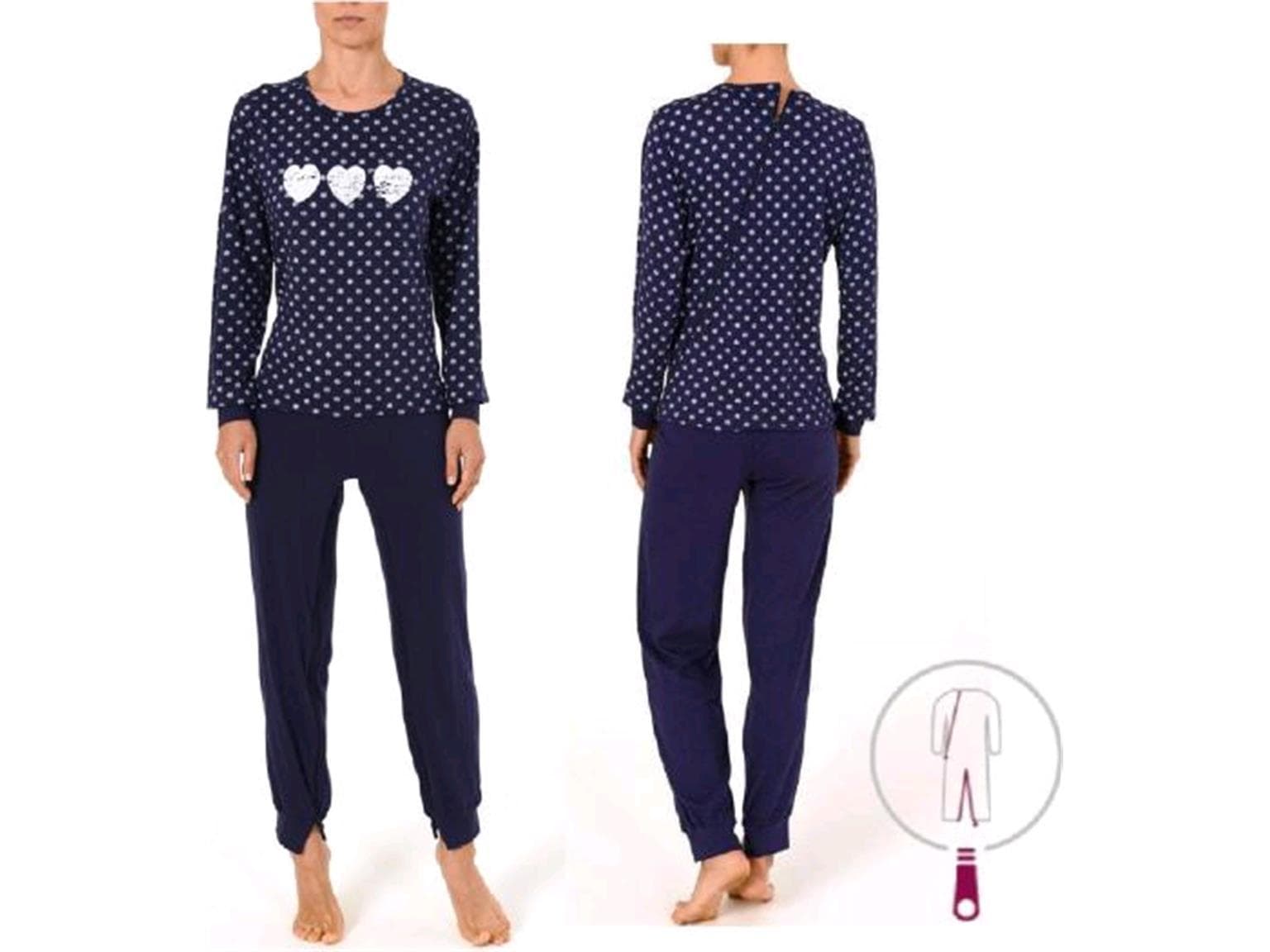 Pflegeoverall mit Bein/Rücken-Reissver- schluss, Grösse XL, waschbar bis zu 60°C