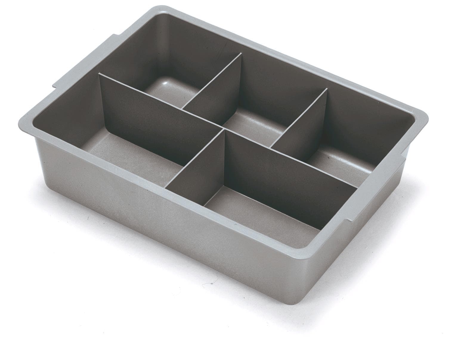 Ablageschale 120 mm tief mit F acheinteilung, grau