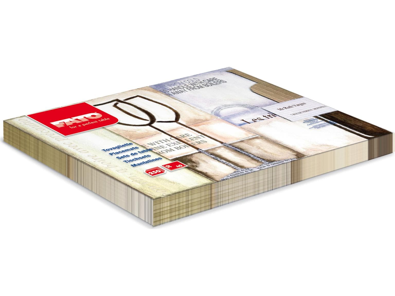 Tischset Papier 60 gm2, 30 x 40 cm, gerader Rand, "Bistrot Deluxe"