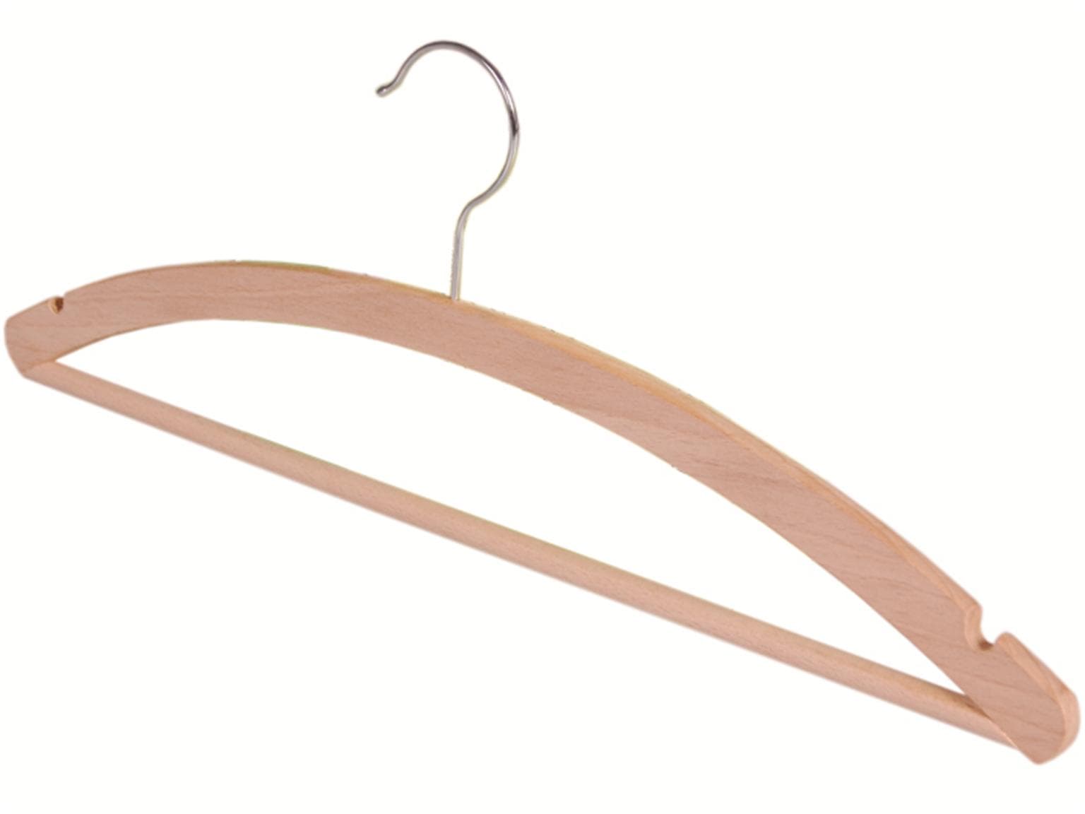 Kleiderbuegel Holz mit Steg Trio Set Buchenholz FSC, mit drehbarem Haken