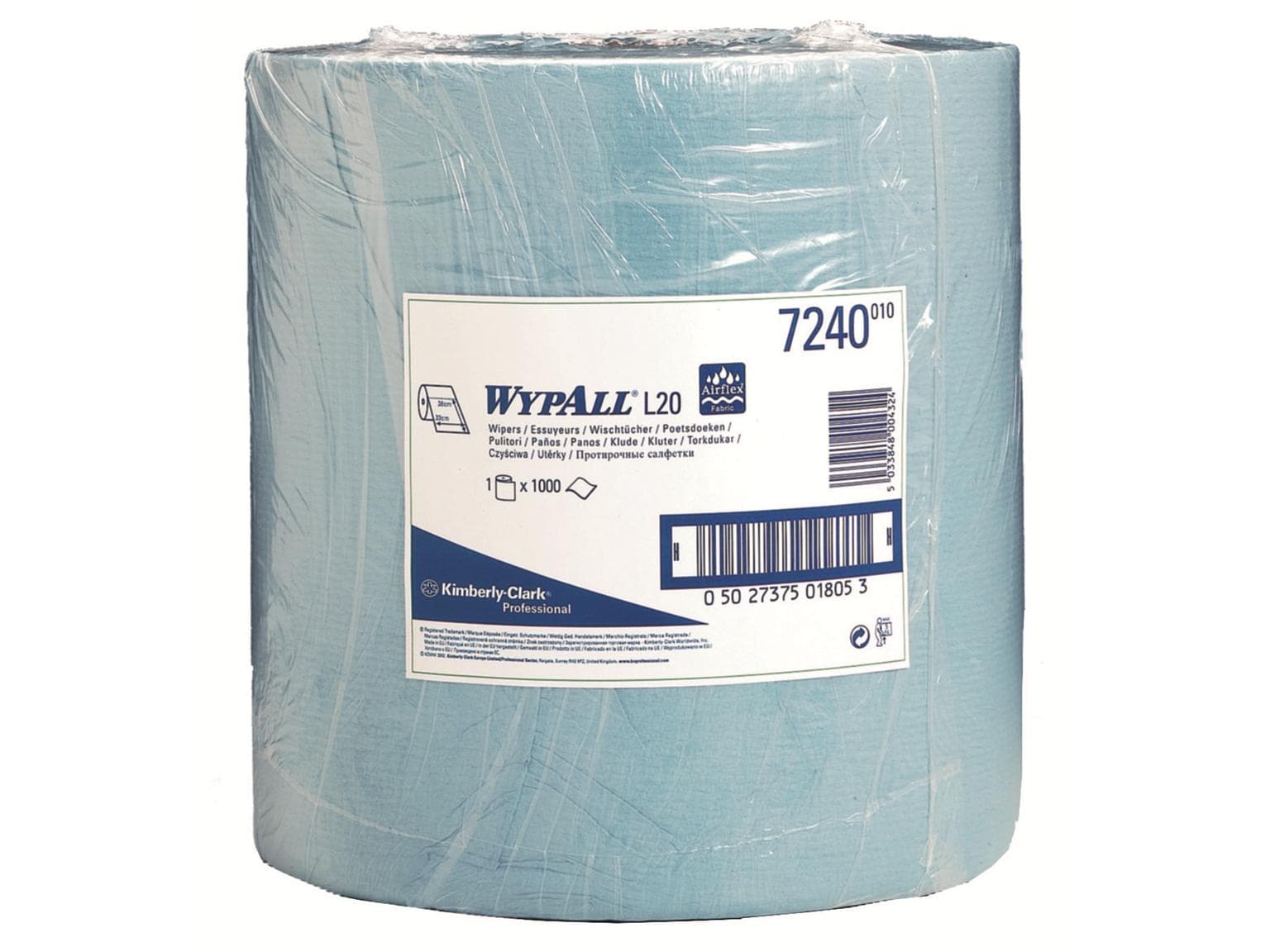 Putztuchrollen Wypall L20 blau 1-lagig 33 x 38 cm, perforiert, 1000 Tücher