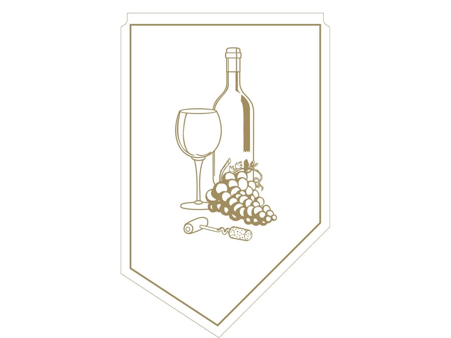 Weinmanschette "Glas mit Weinflasche" gold