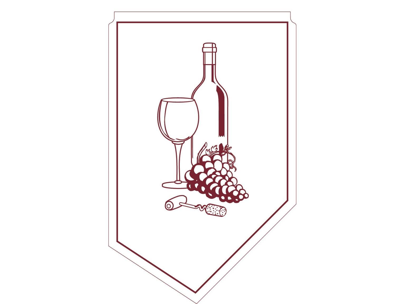 Weinmanschette "Glas mit Weinflasche" transparent