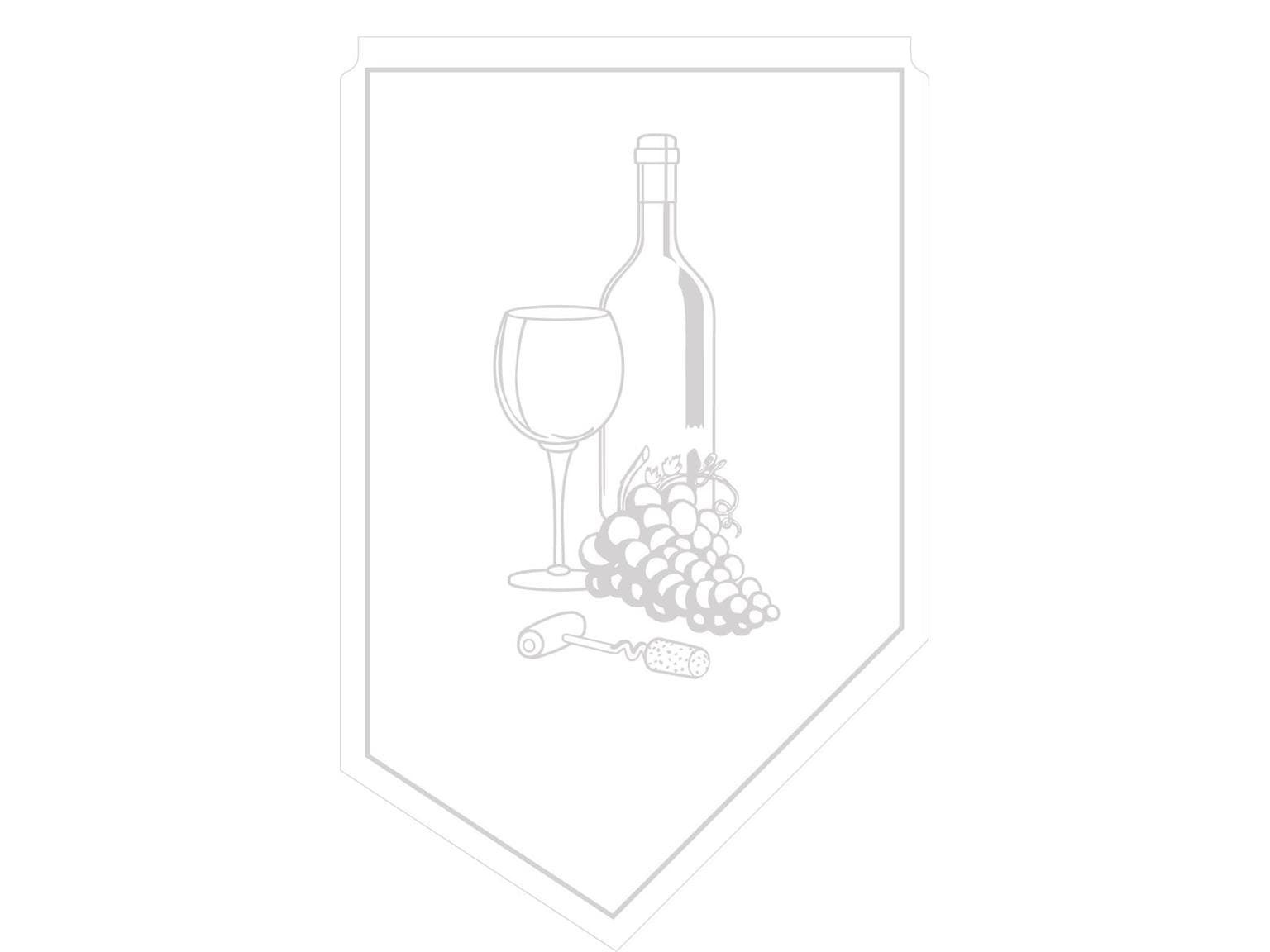 Weinmanschette "Glas mit Weinflasche" farblos