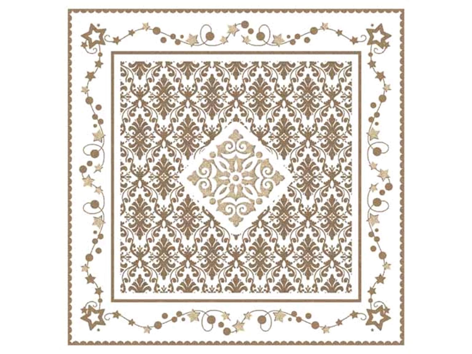 Tischdecken Airlaid 70 gm2, 80 x 80 cm, 1/4 Falz, crème, "VERA", champagner-gold